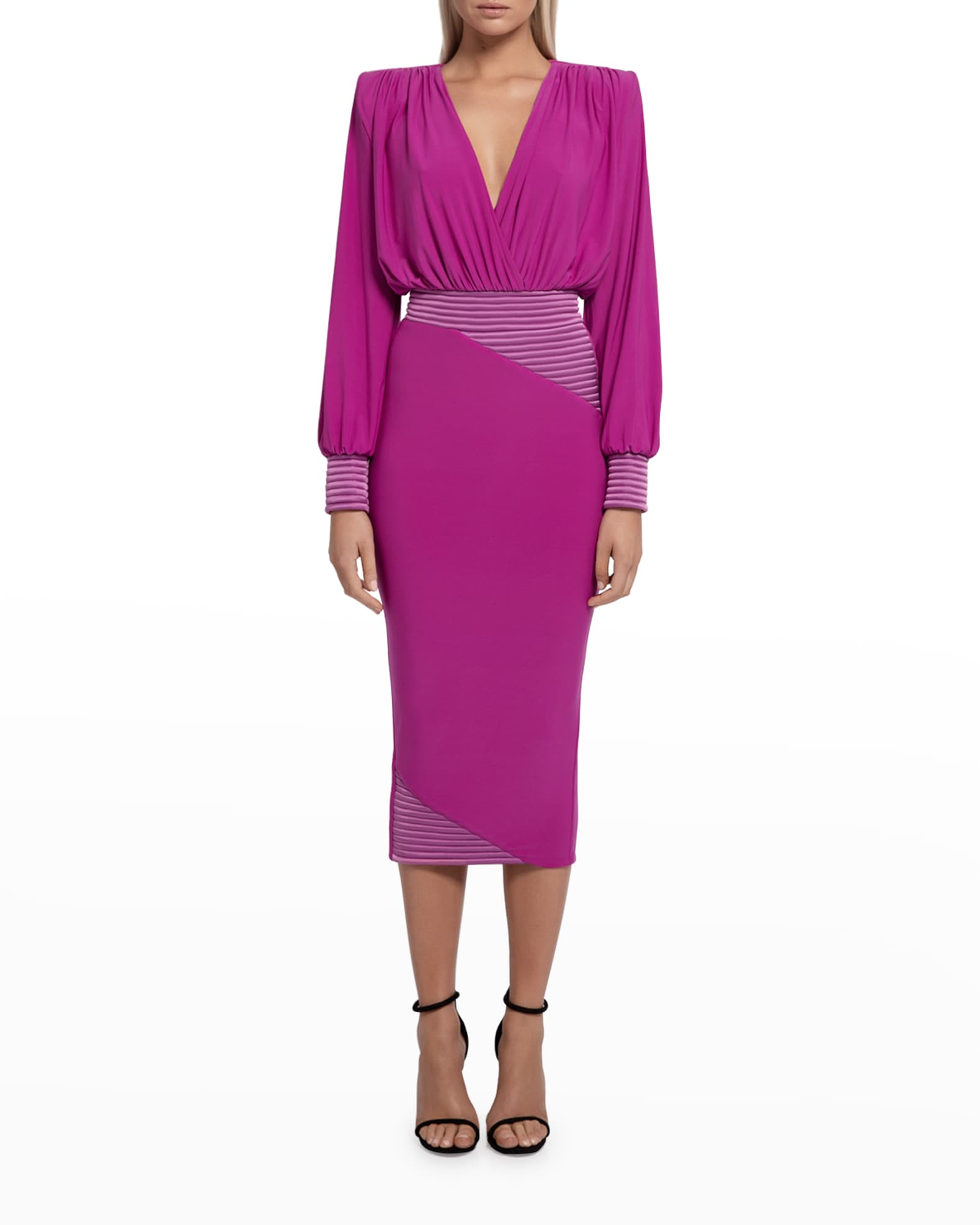 ZHIVAGO Lover Man Cocktail Dress with Satin Panels Neiman Marcus