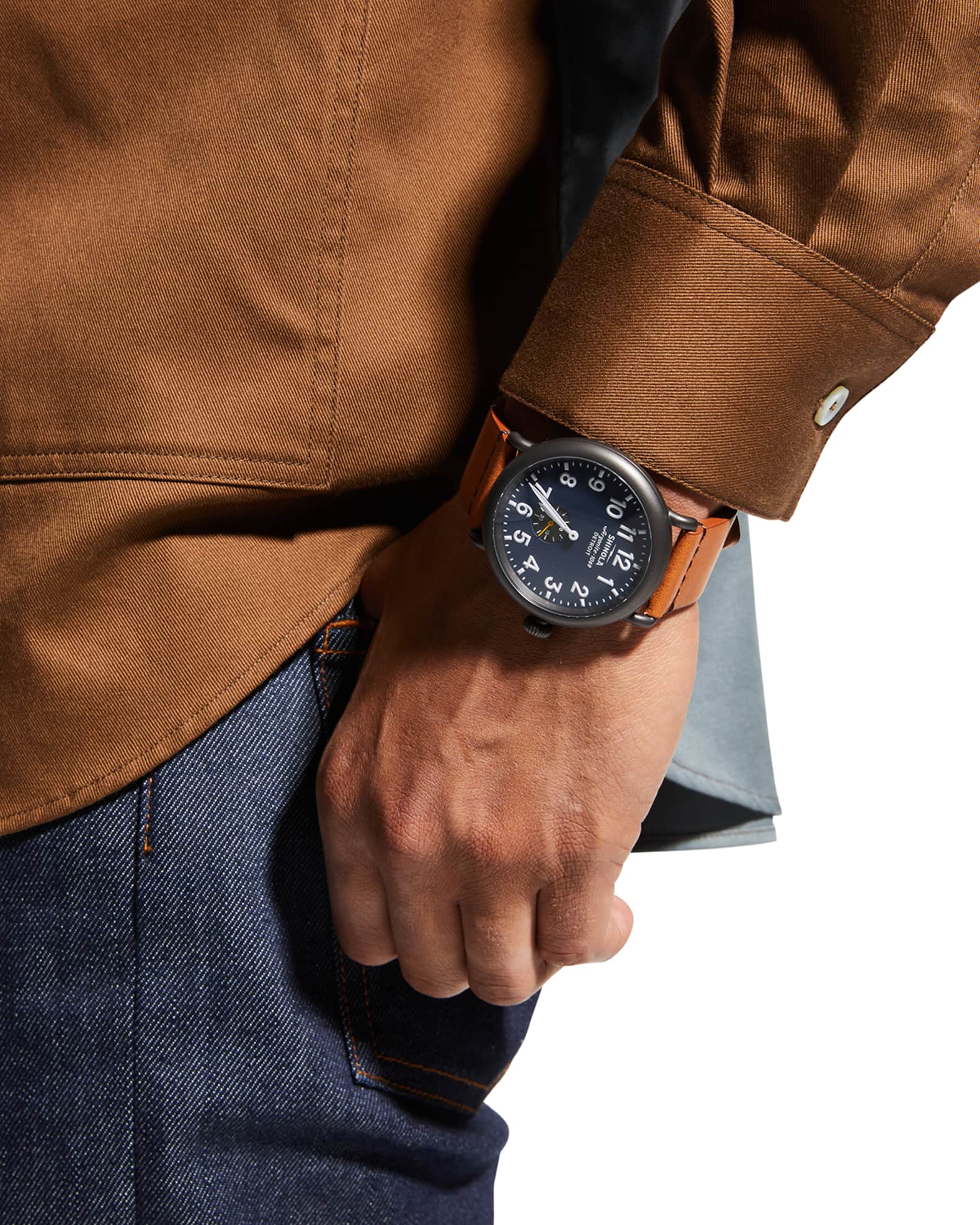 RUNWELL SUB SECOND 47MM WHITE SHINOLA WATCH main image 1