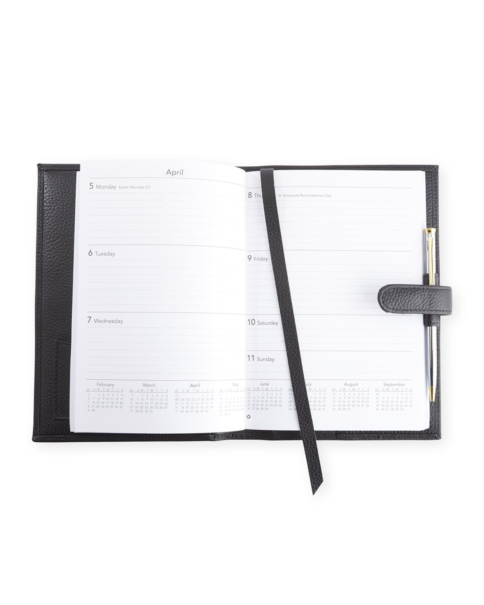ROYCE New York Monogrammed Executive Weekly Leather Calendar Planner
