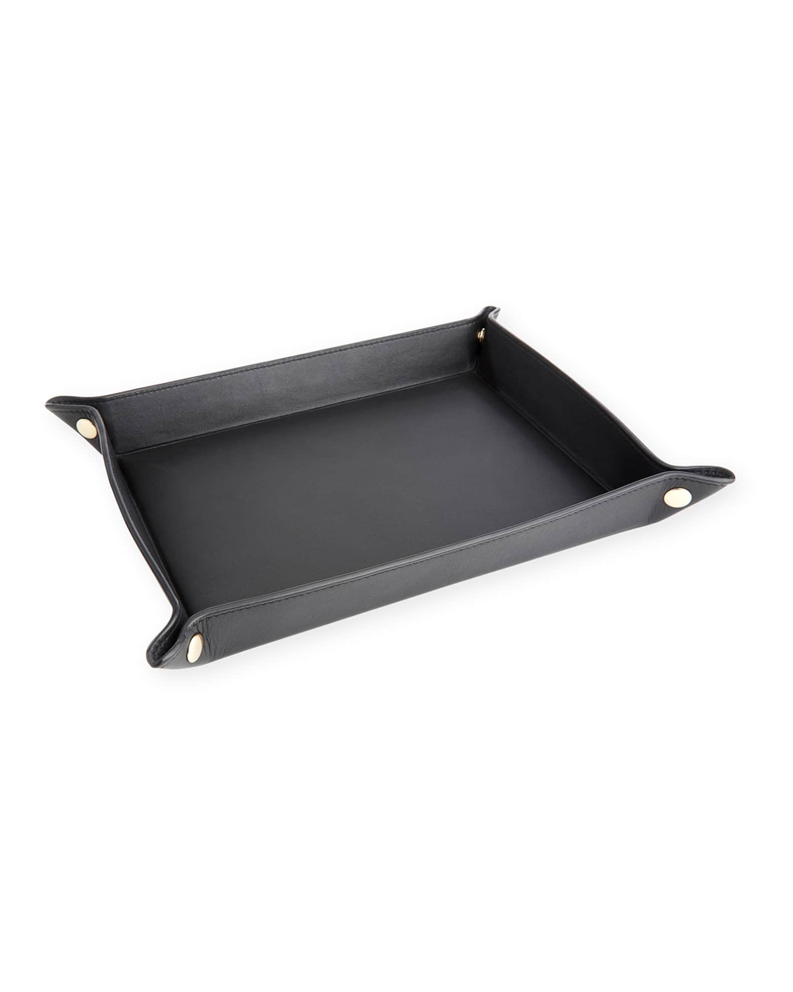 Monogrammed Large Catchall Leather Valet Tray 0