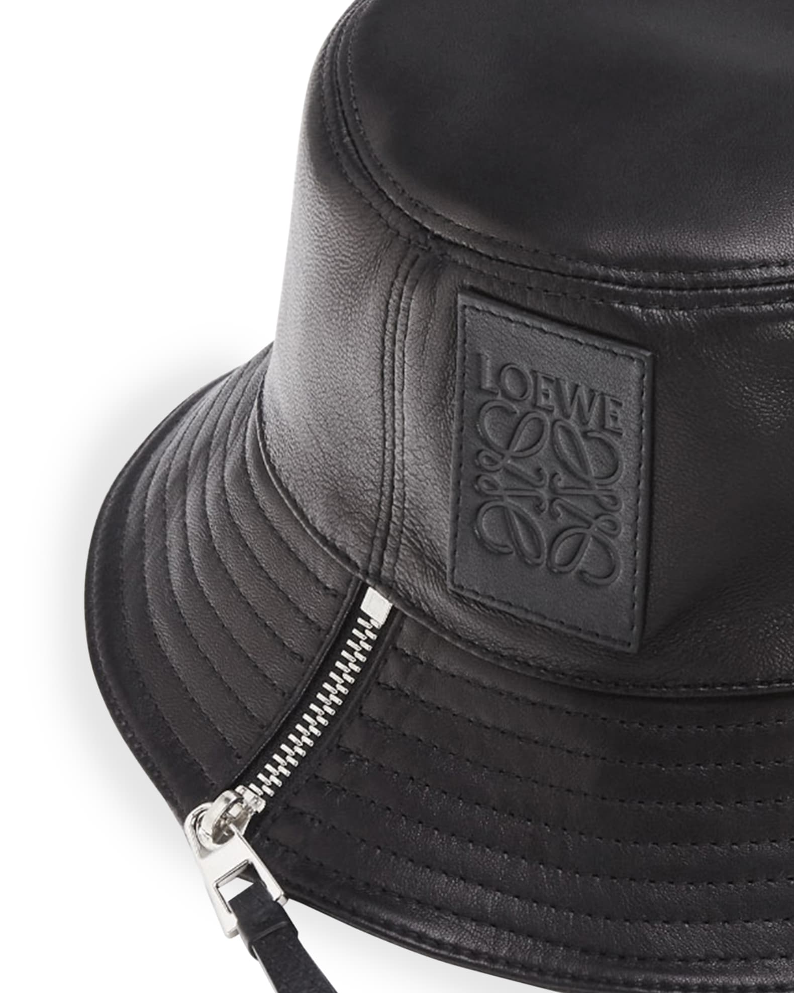 Loewe Fisherman Zip Leather Bucket Hat | Neiman Marcus Loewe Fisherman Zip Leather Bucket Hat | Neiman Marcus