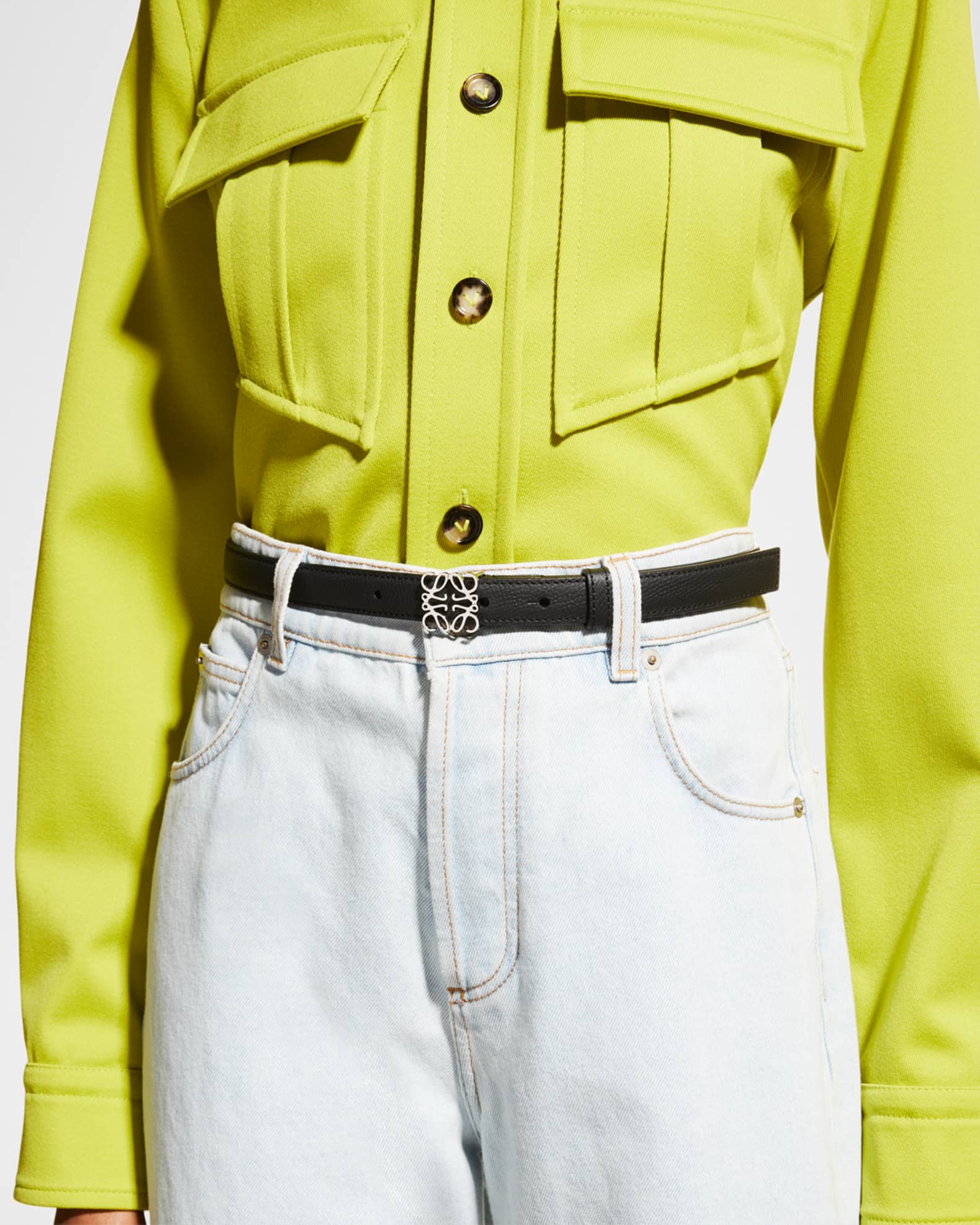 Loewe Anagram Leather Belt | Neiman Marcus
