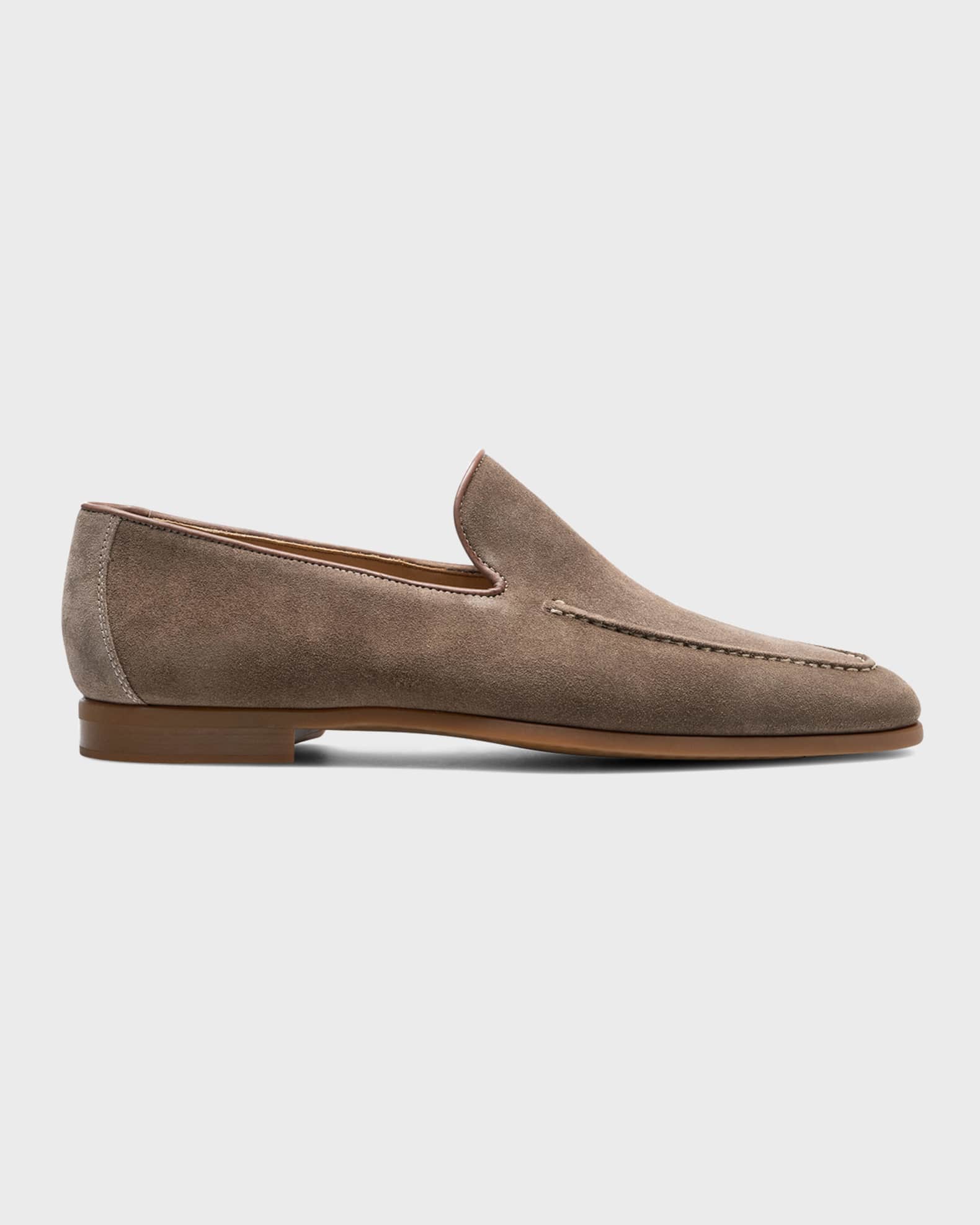 Men's Lecera Almond-Toe Suede Loafers 0