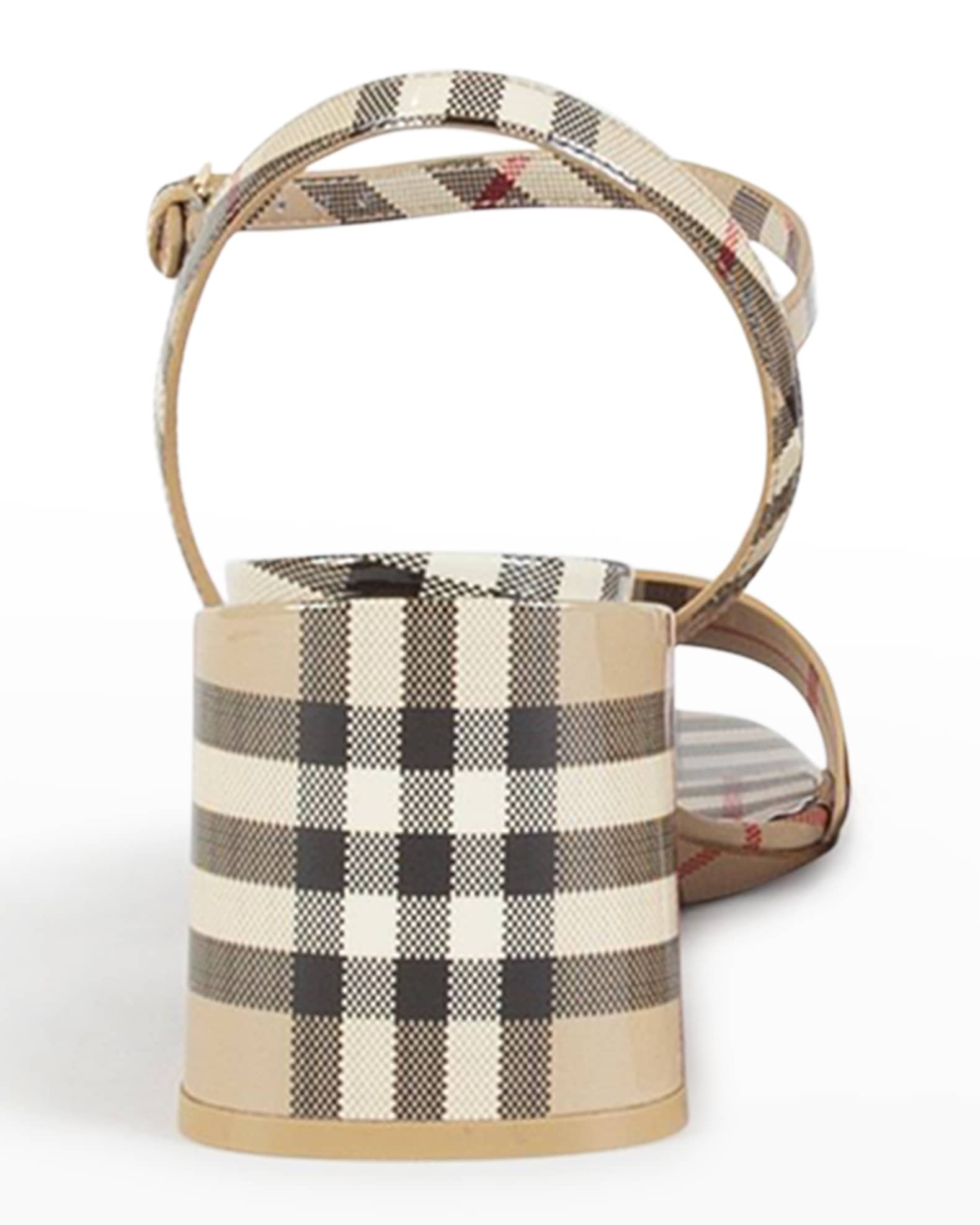 Burberry ヴィンテージチェック パテントレザー サンダル www