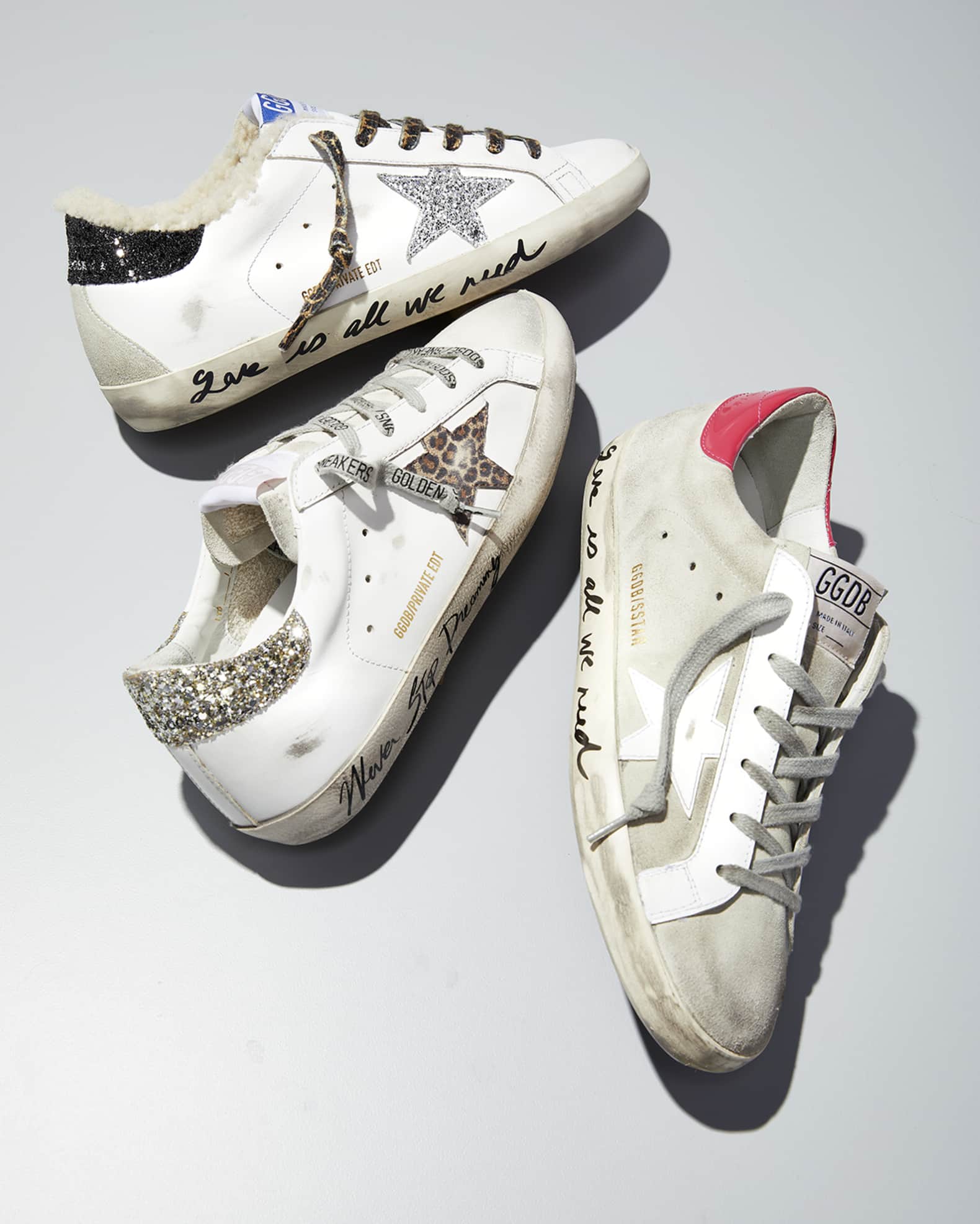 Golden Goose Superstar Leopard-Print Lace Shearling Sneakers | Neiman Marcus
