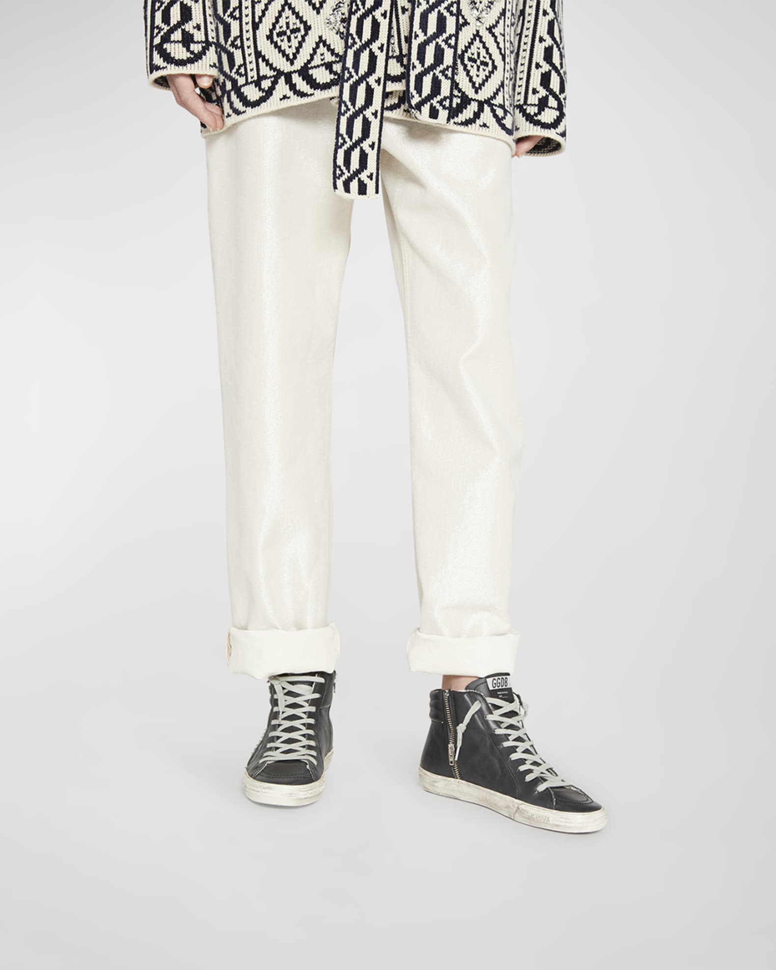 Golden Goose Slide Mid-Top Leather Stud Sneakers | Neiman Marcus Golden Goose Slide Mid-Top Leather Stud Sneakers | Neiman Marcus