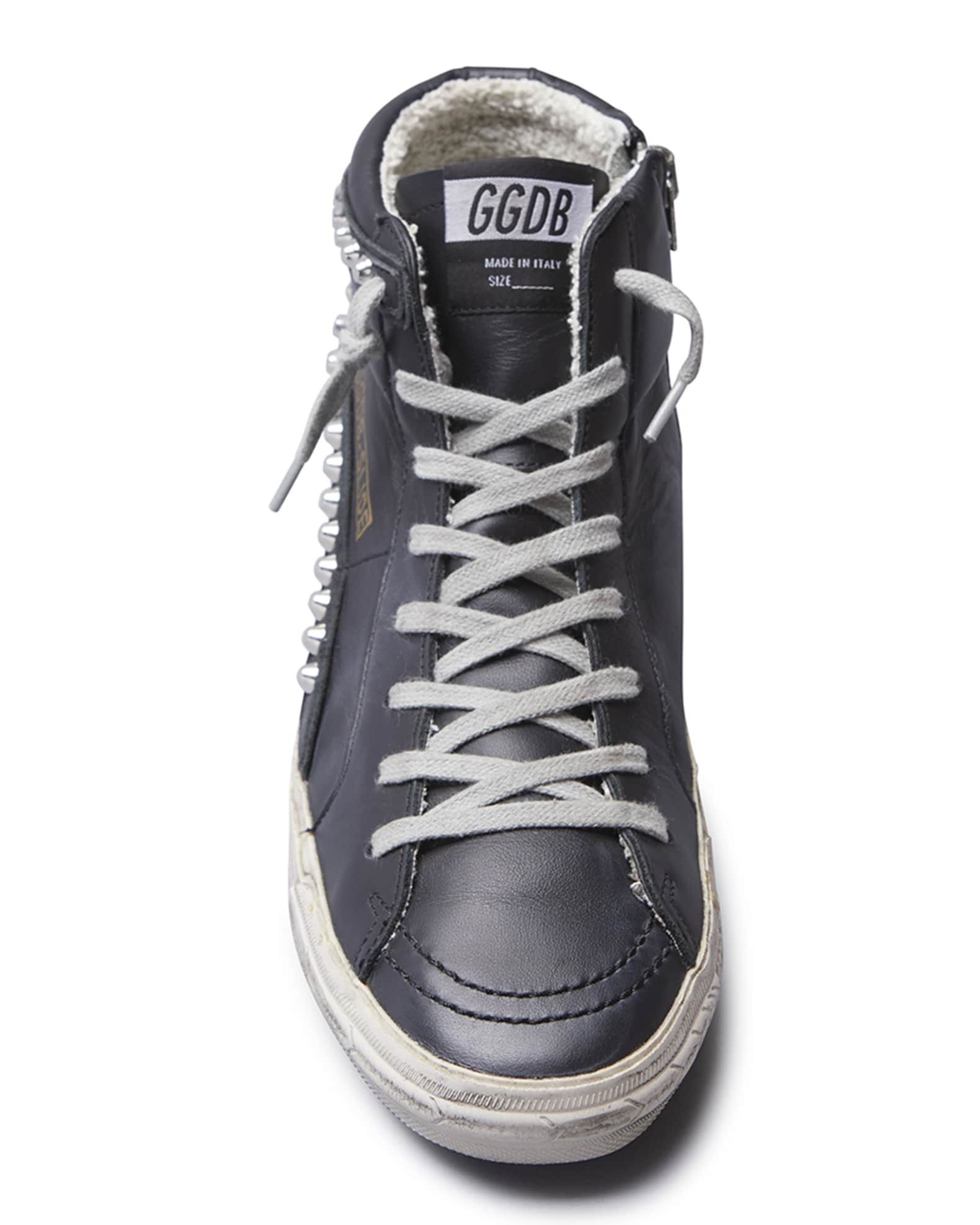 Golden goose black high top with studs on sale