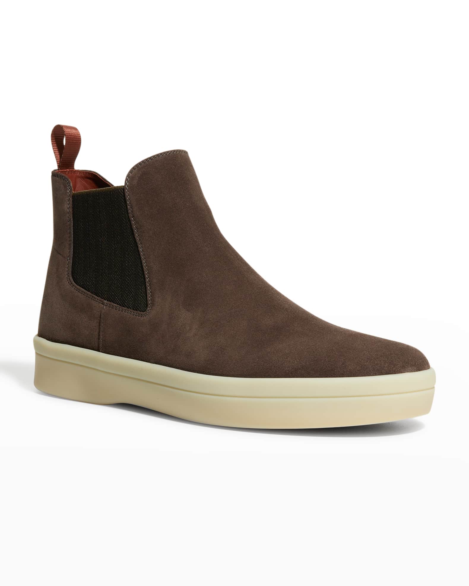 Loro Piana Men's Ultimate Walk Suede Chelsea Boots | Neiman Marcus