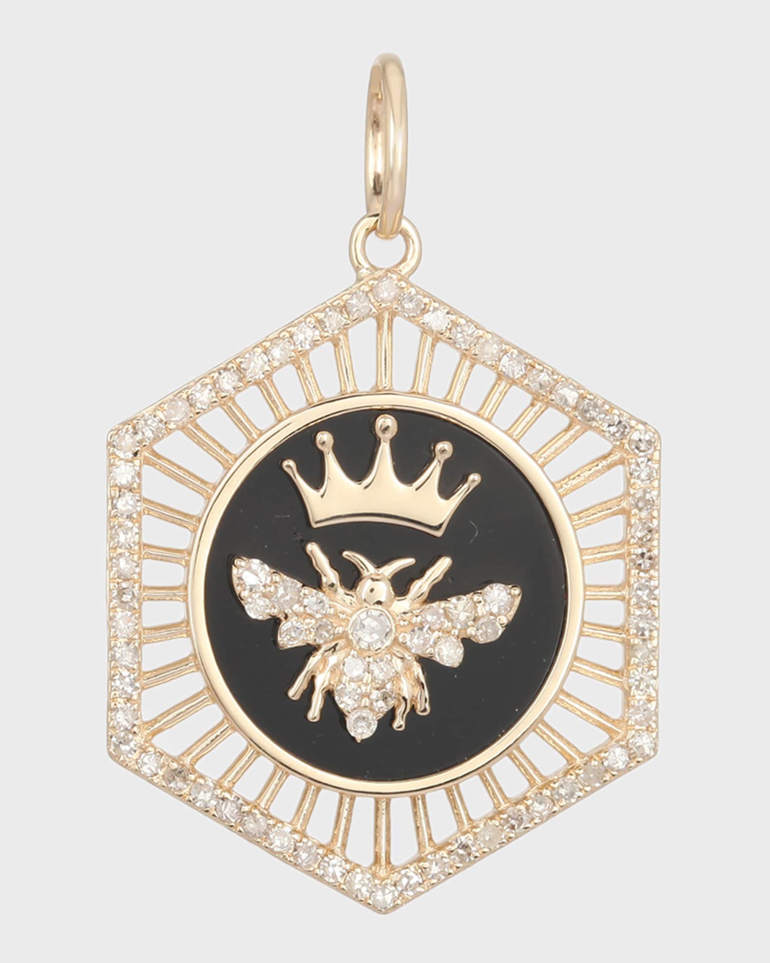 Queen Bee Diamond and Onyx Pendant 0