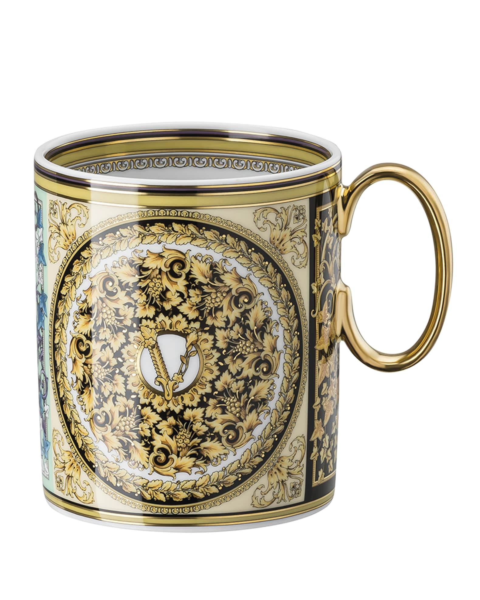 Versace Barocc-print ceramic travel mug (0,5 L) - Black