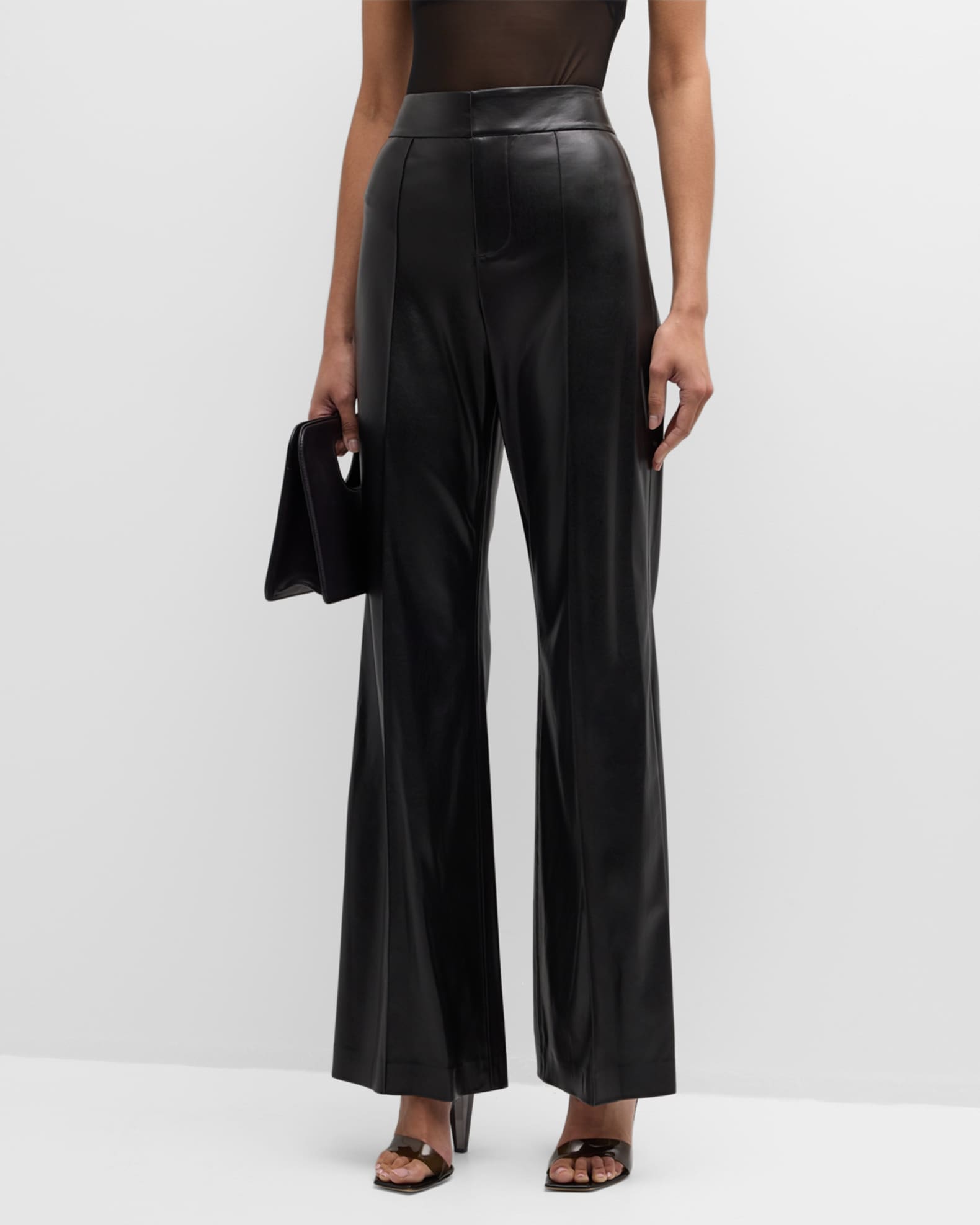Alice Olivia Dylan High-Waist Faux-Leather Pants Neiman Marcus