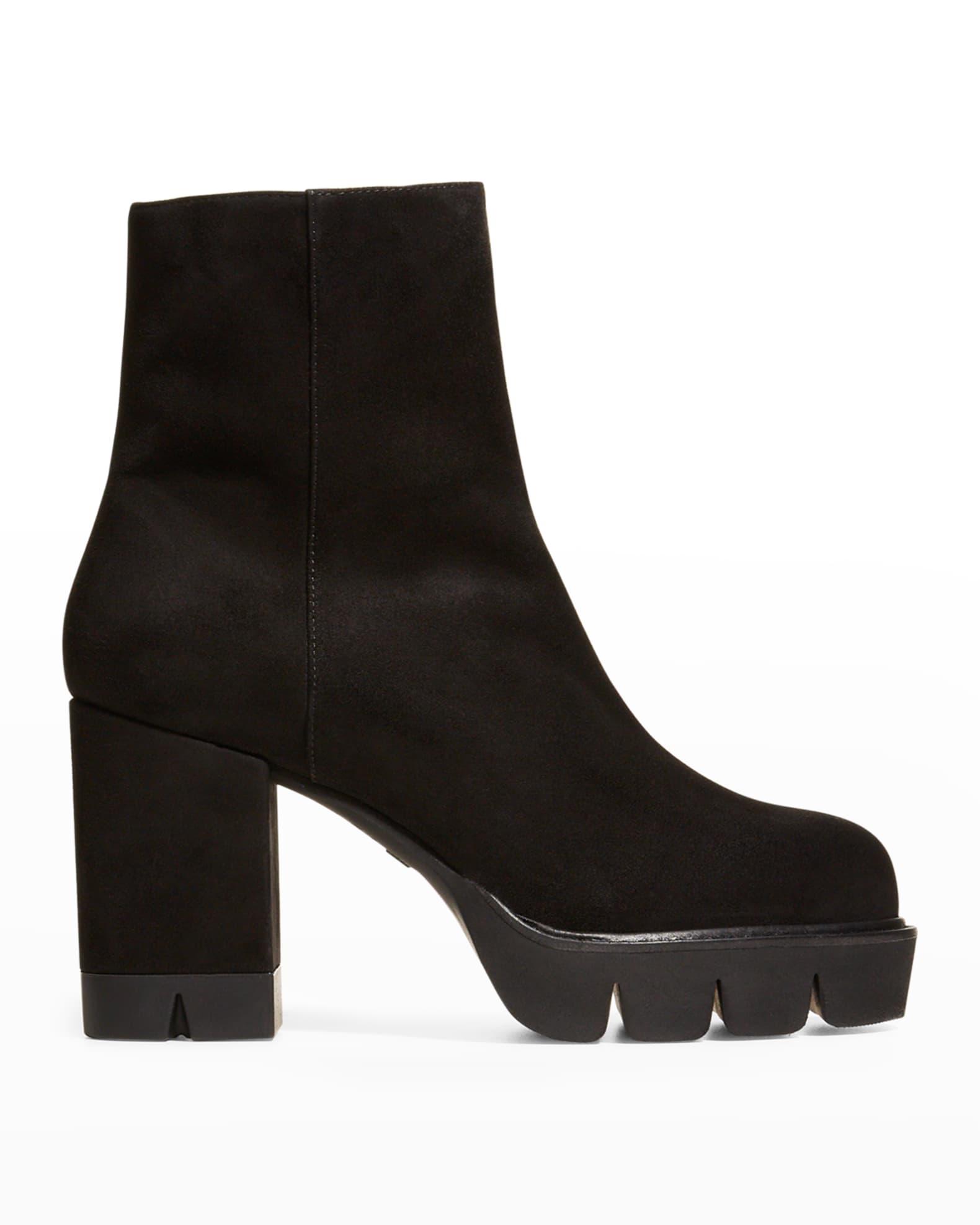 Stuart Weitzman Ande Suede Zip Booties | Neiman Marcus