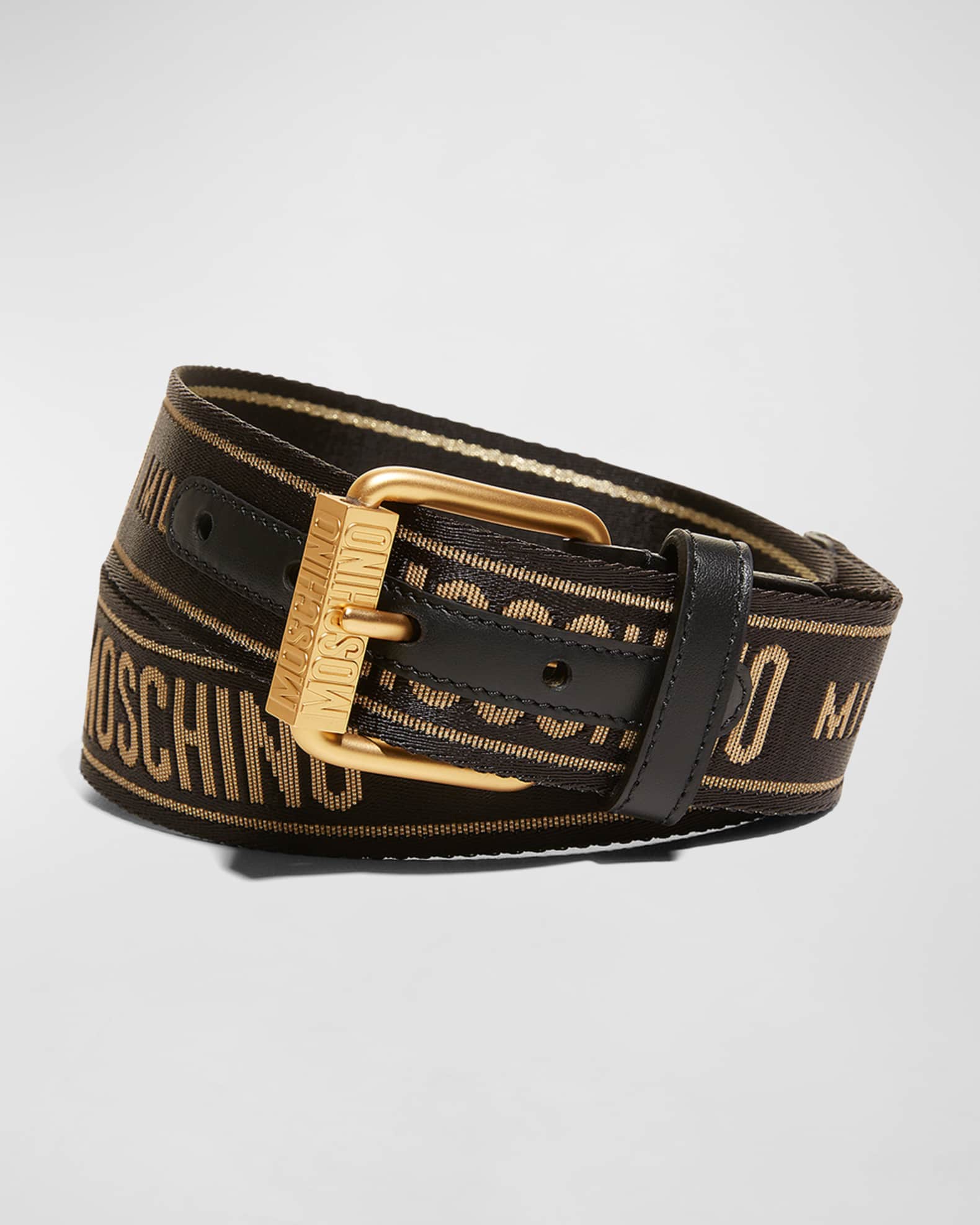 Moschino Men s Webbed Logo Belt Neiman Marcus