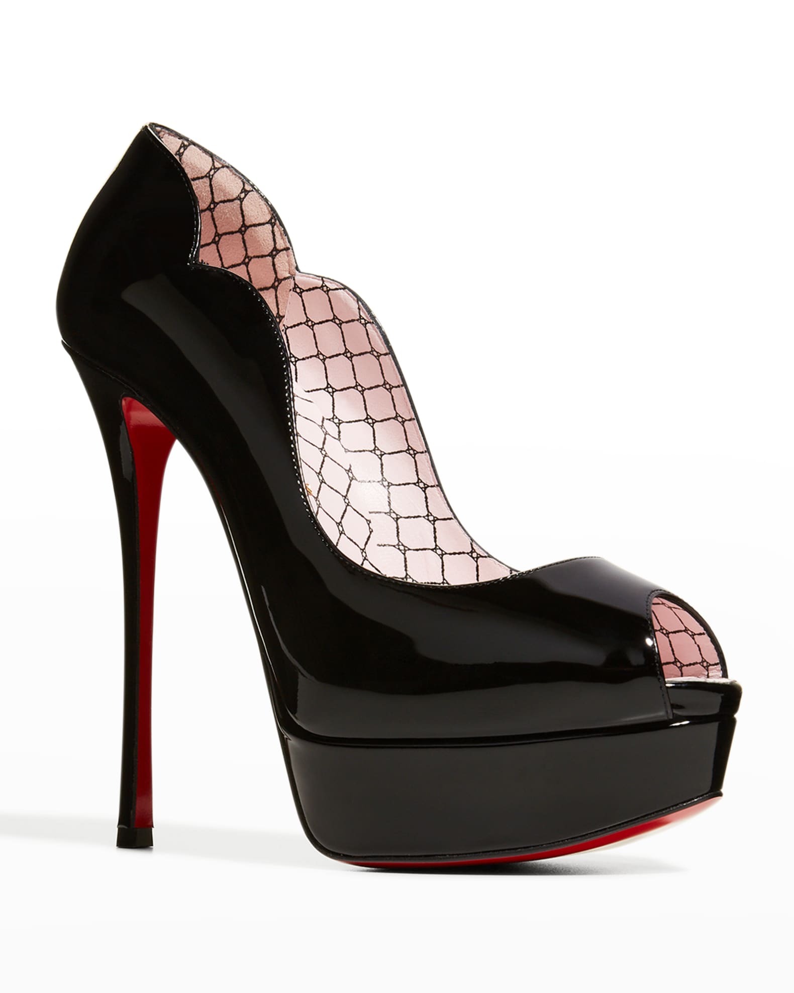 Red bottom peep toe pumps clearance