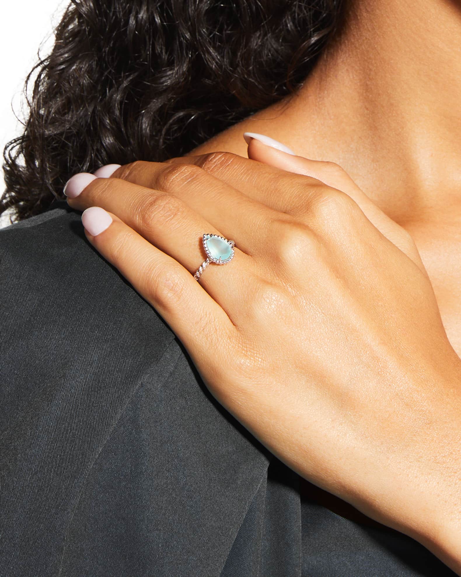Serpent Bohème 18K White Gold Aquaprase Ring 1