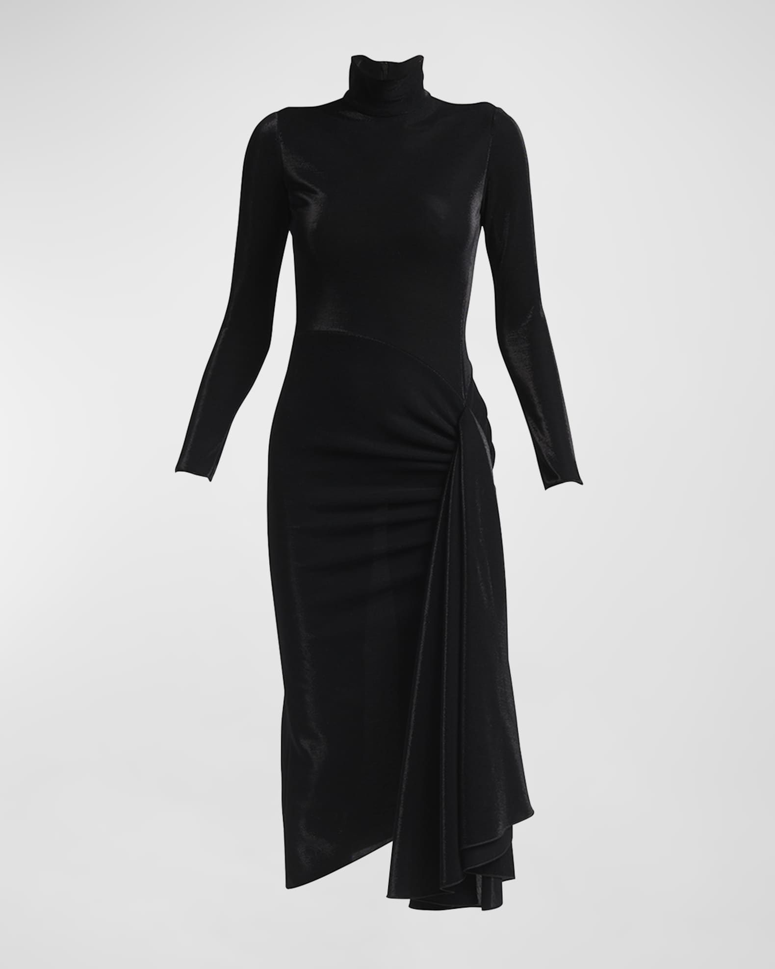 Giorgio Armani Draped Iridescent Jersey Midi Dress | Neiman Marcus