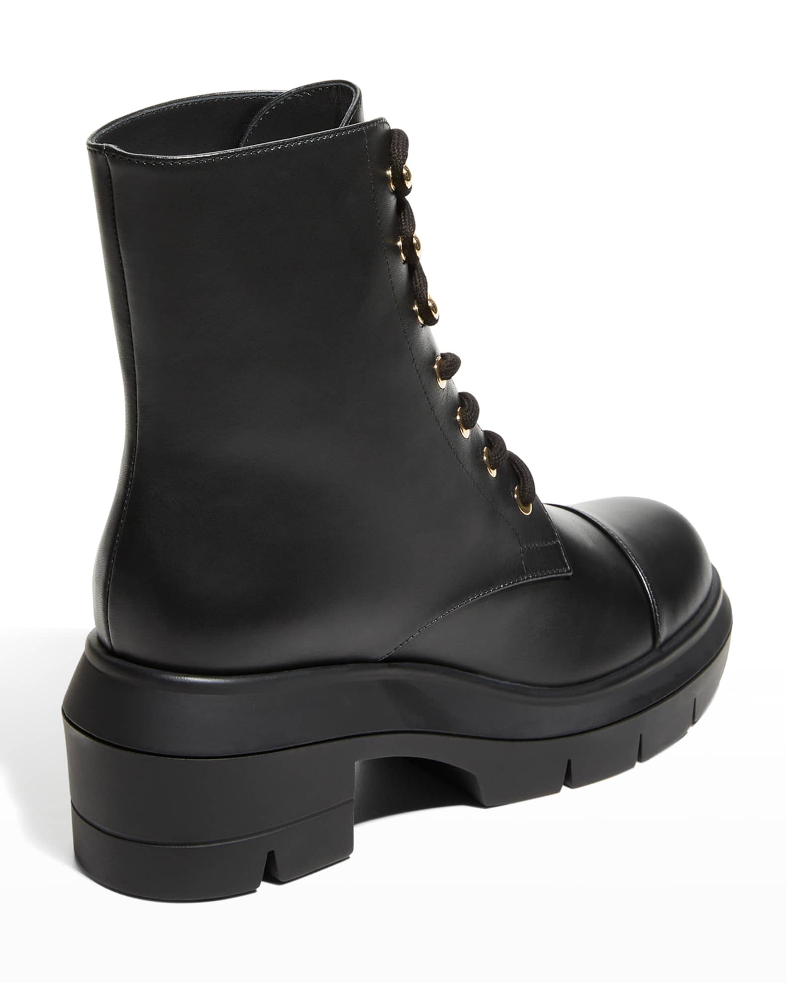 Stuart Weitzman Nisha Leather Combat Booties Neiman Marcus