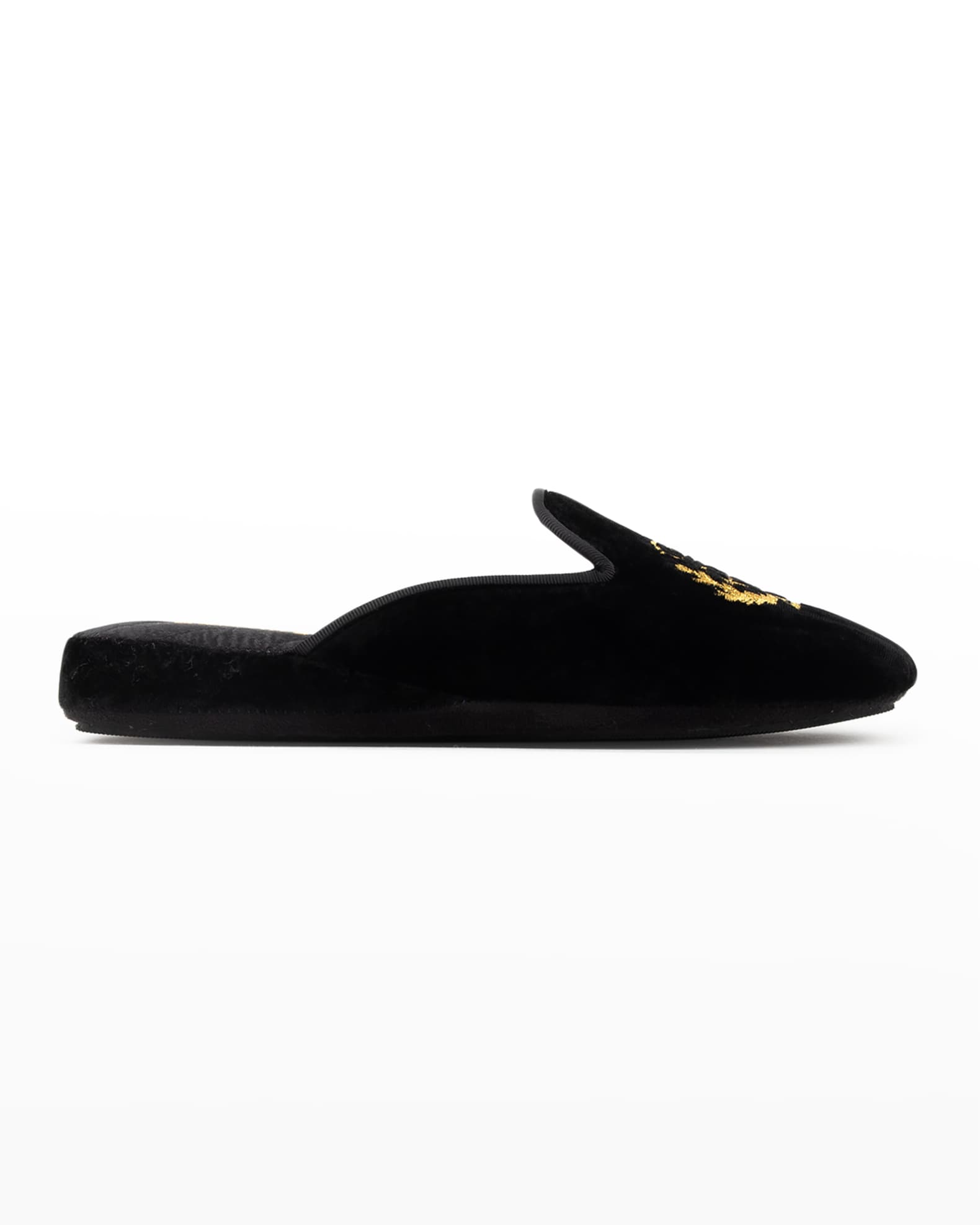 Patricia Green Diana Embroidered Velvet Slippers | Neiman Marcus