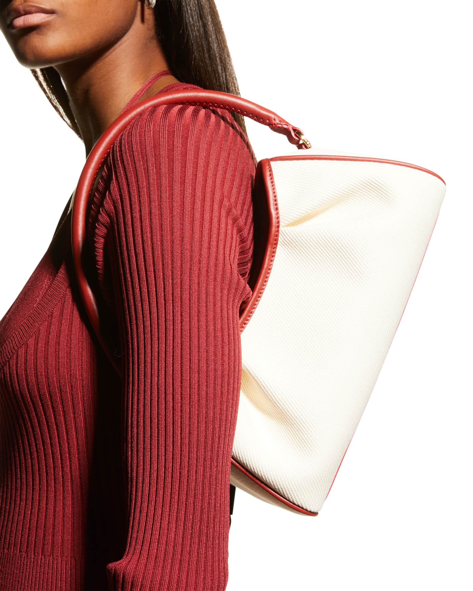 Elleme Dimple Canvas Zip Shoulder Bag Neiman Marcus