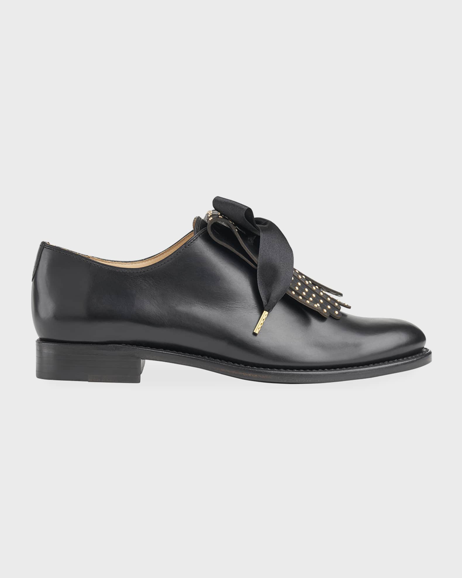 Ms. Jane Black Leather Women s Kiltie Oxford Black 43