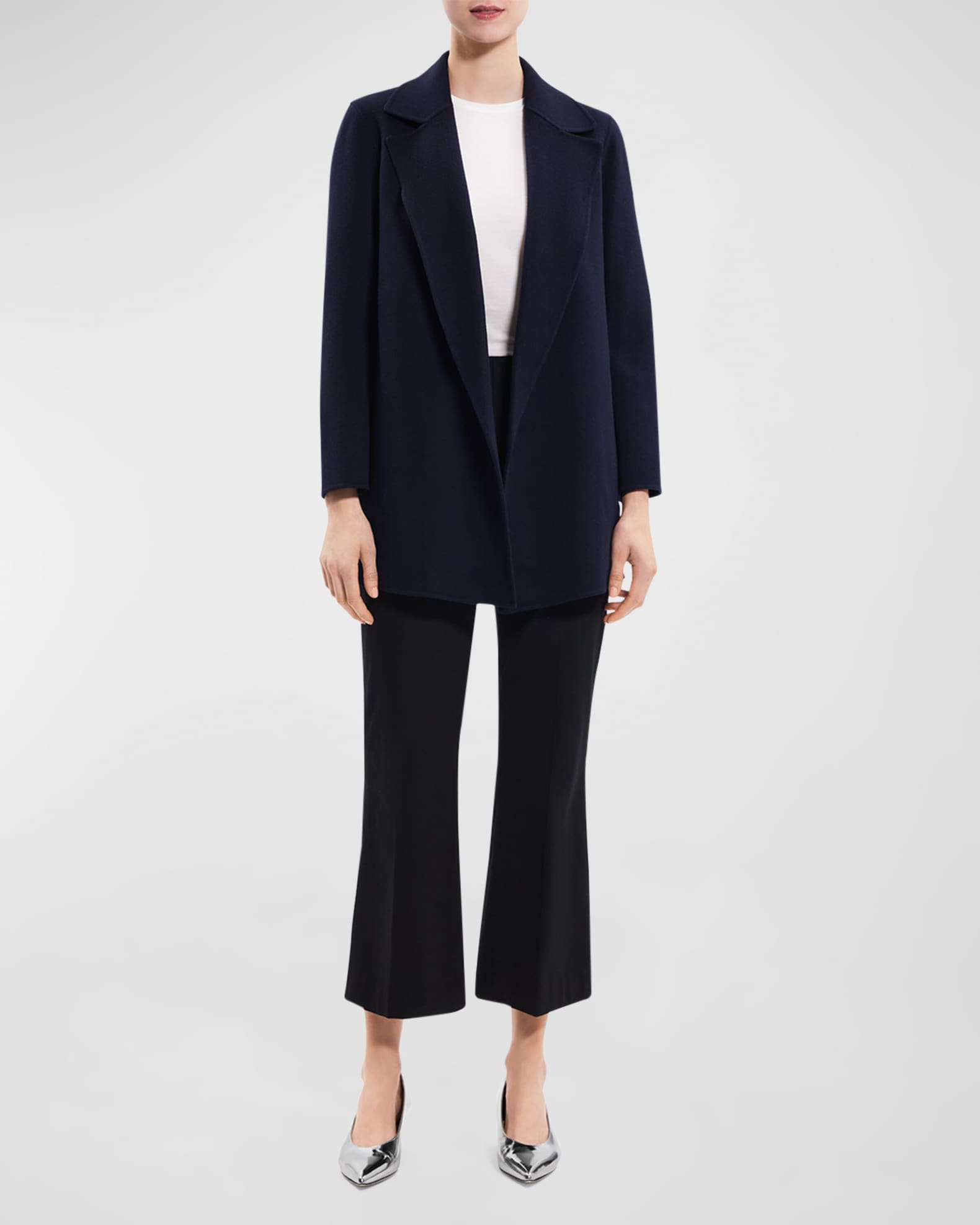 Fashion Look Featuring Theory Fur & Shearling Coats and