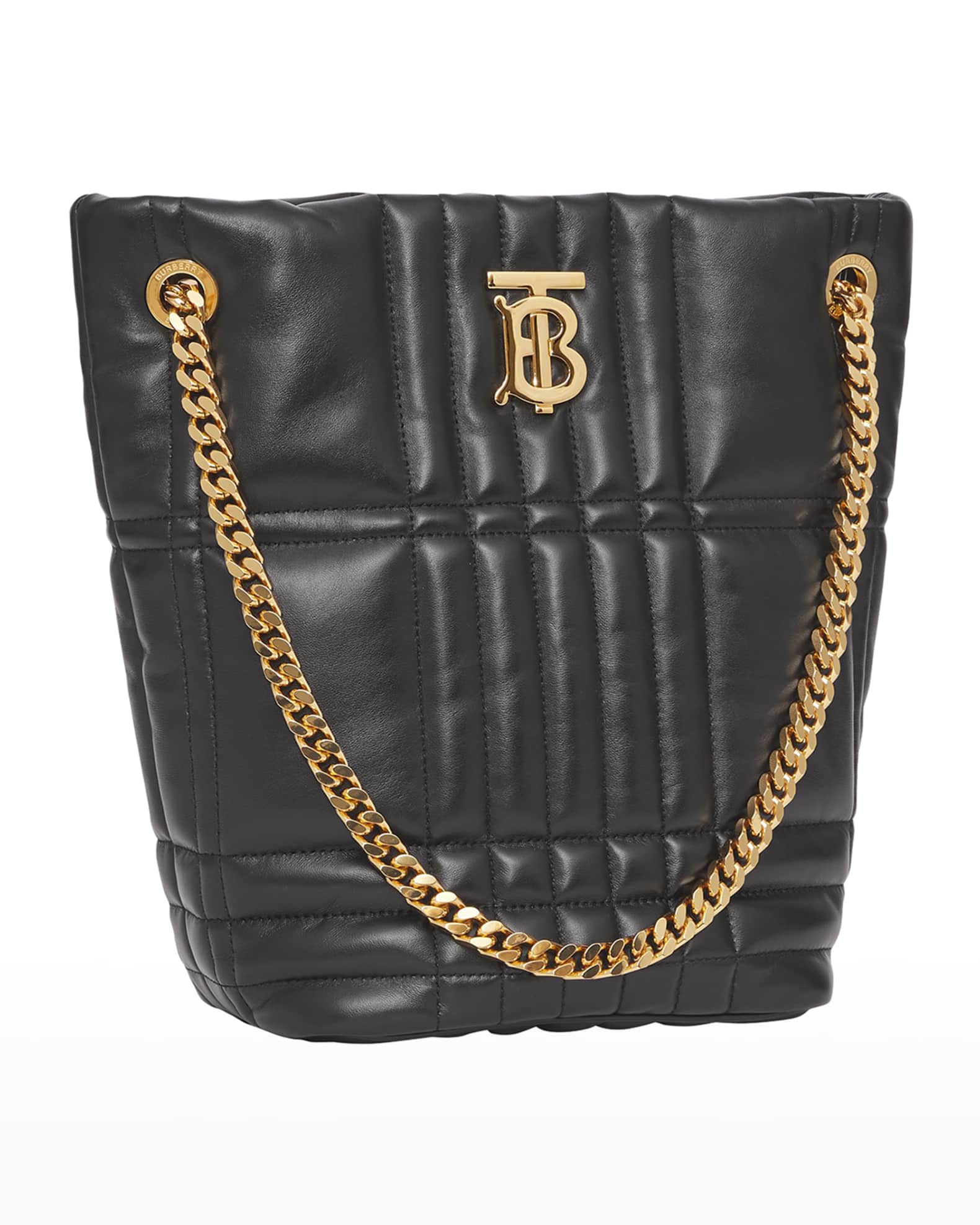 Burberry Lola Small TB Quilted Leather Chain Bucket Bag | Neiman Marcus