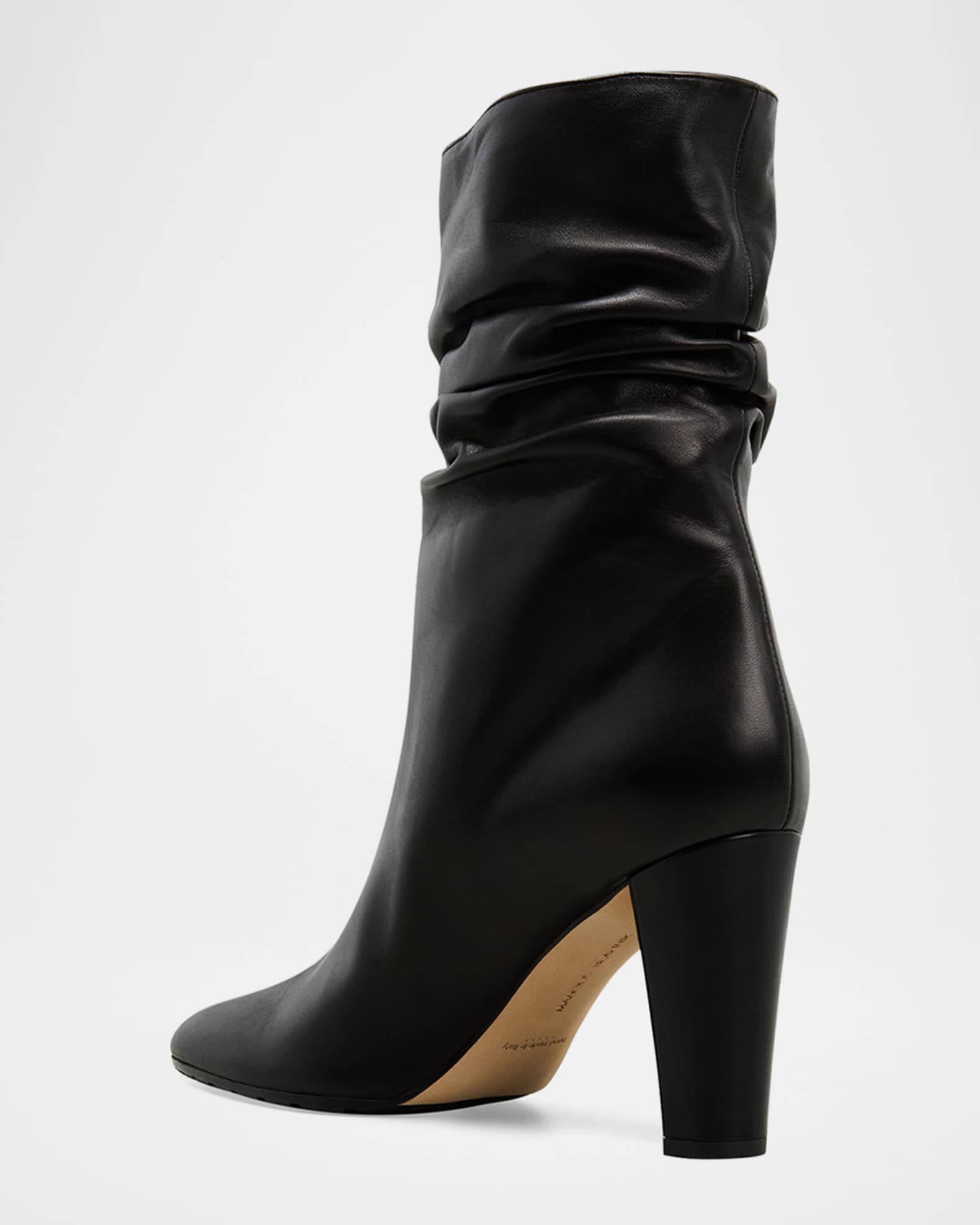 Manolo Blahnik Calasso Napa Slouchy Mid Booties | Neiman Marcus
