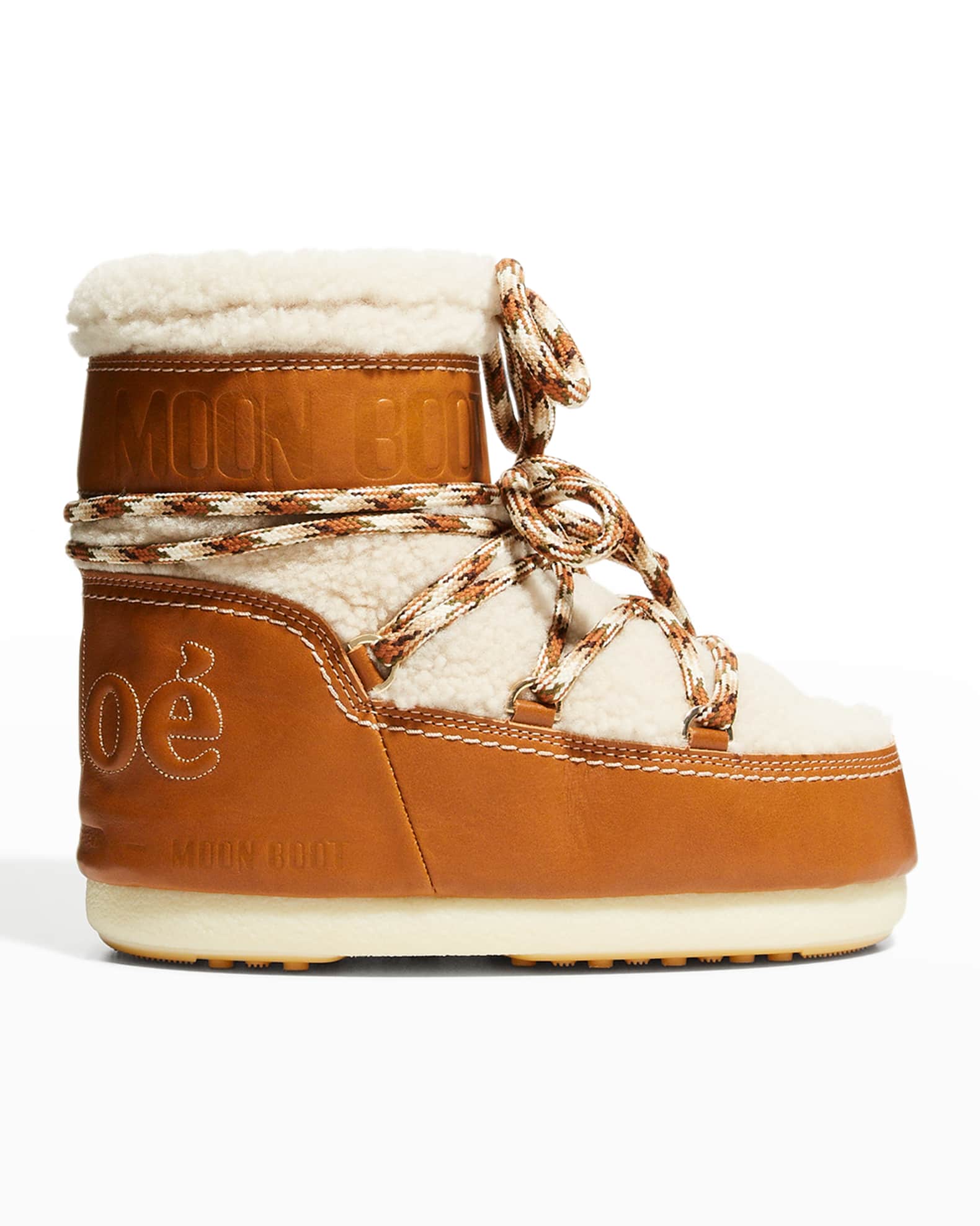 Chloe Moon Shearling Calfskin Snow Booties | Neiman Marcus