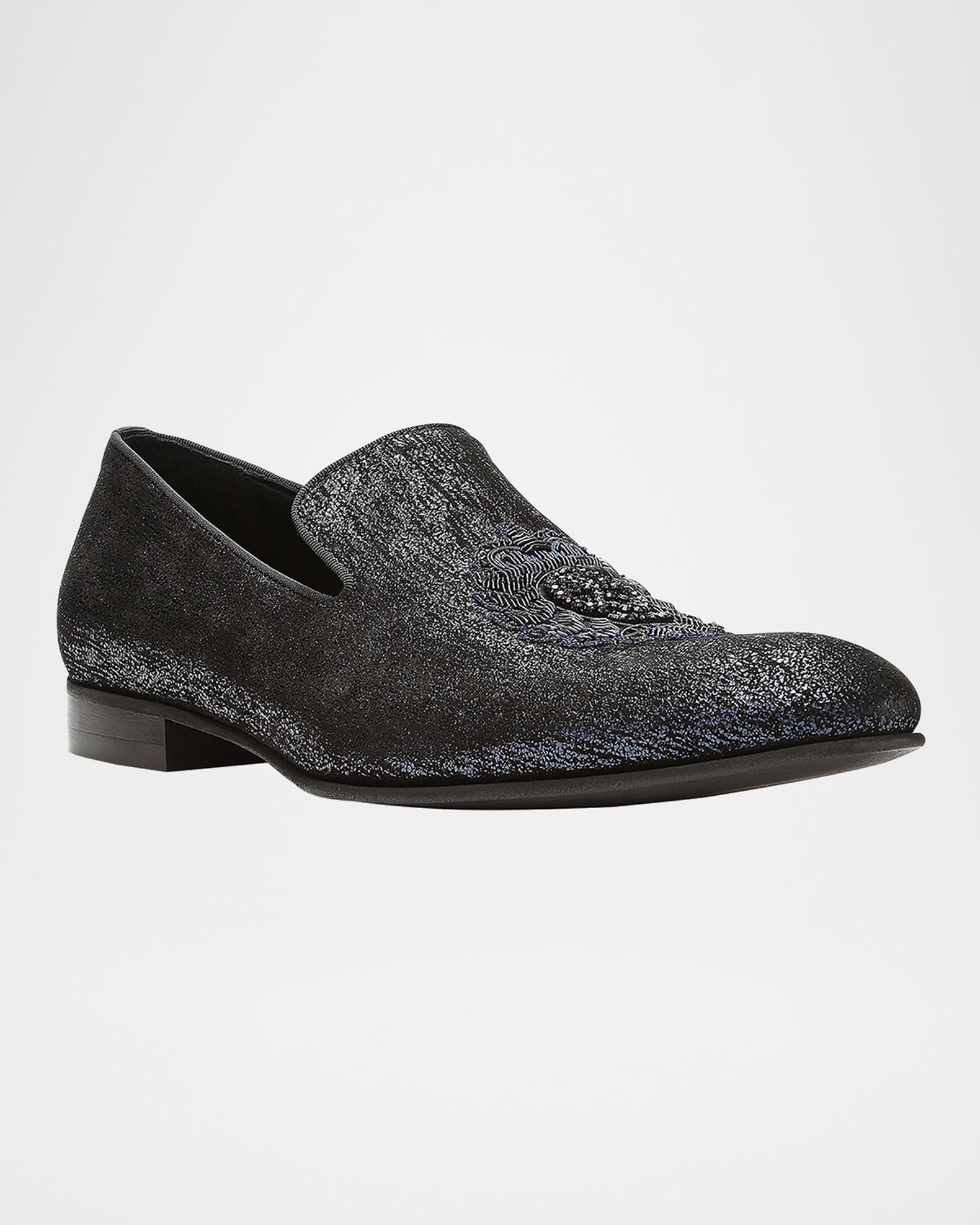 Donald Pliner Spencer Men\'s Loafers Navy Velvet - Medium Amazon.com | Donald Pliner Men main image 3