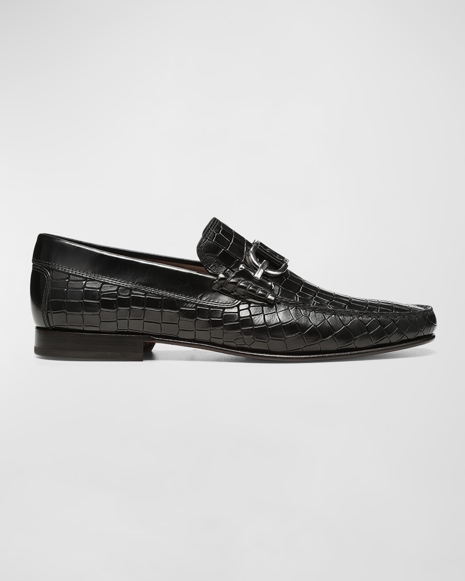 Men s Dacio Croc Effect Leather Loafers