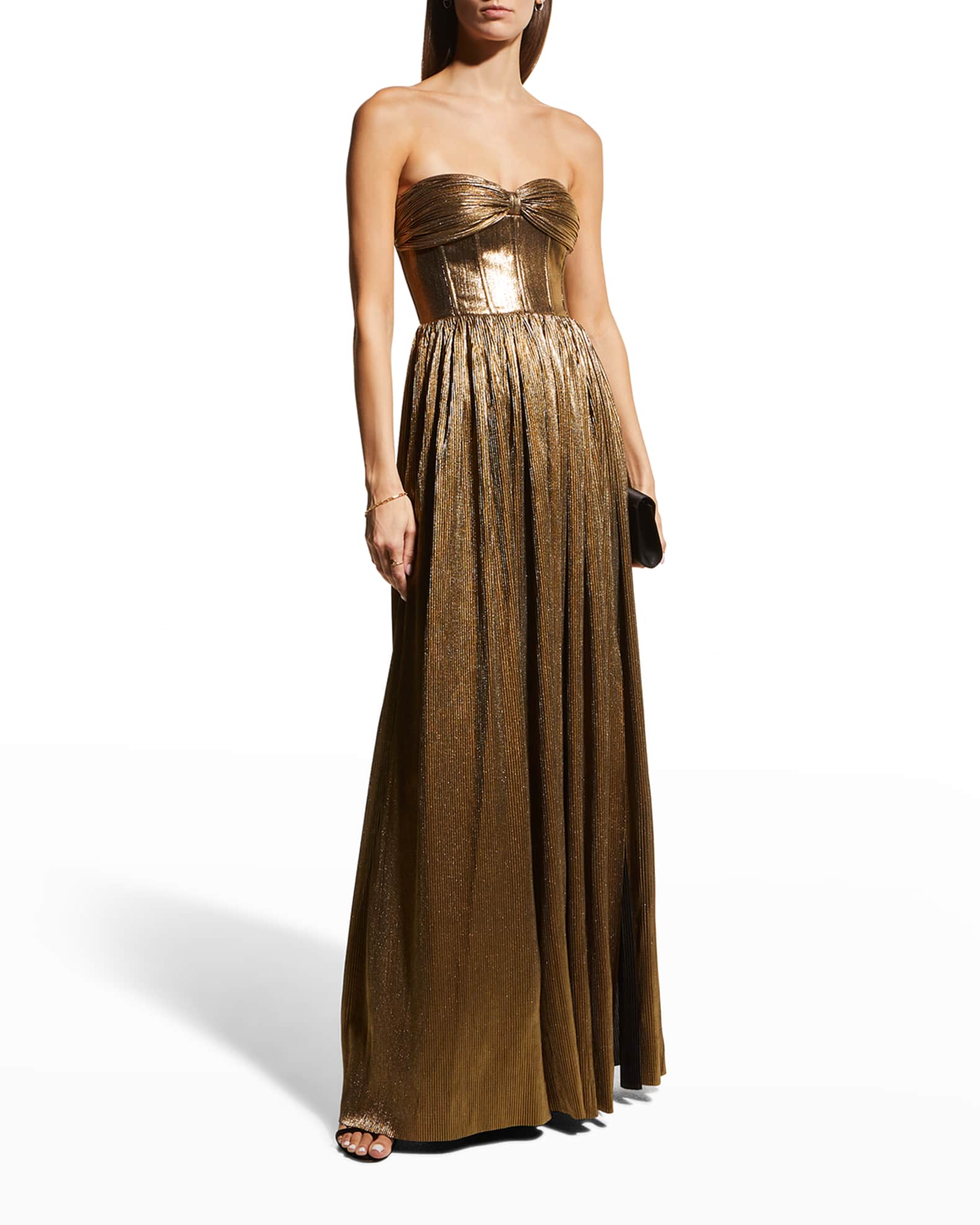 Bronx and Banco Florence Strapless Metallic Gown | Neiman Marcus