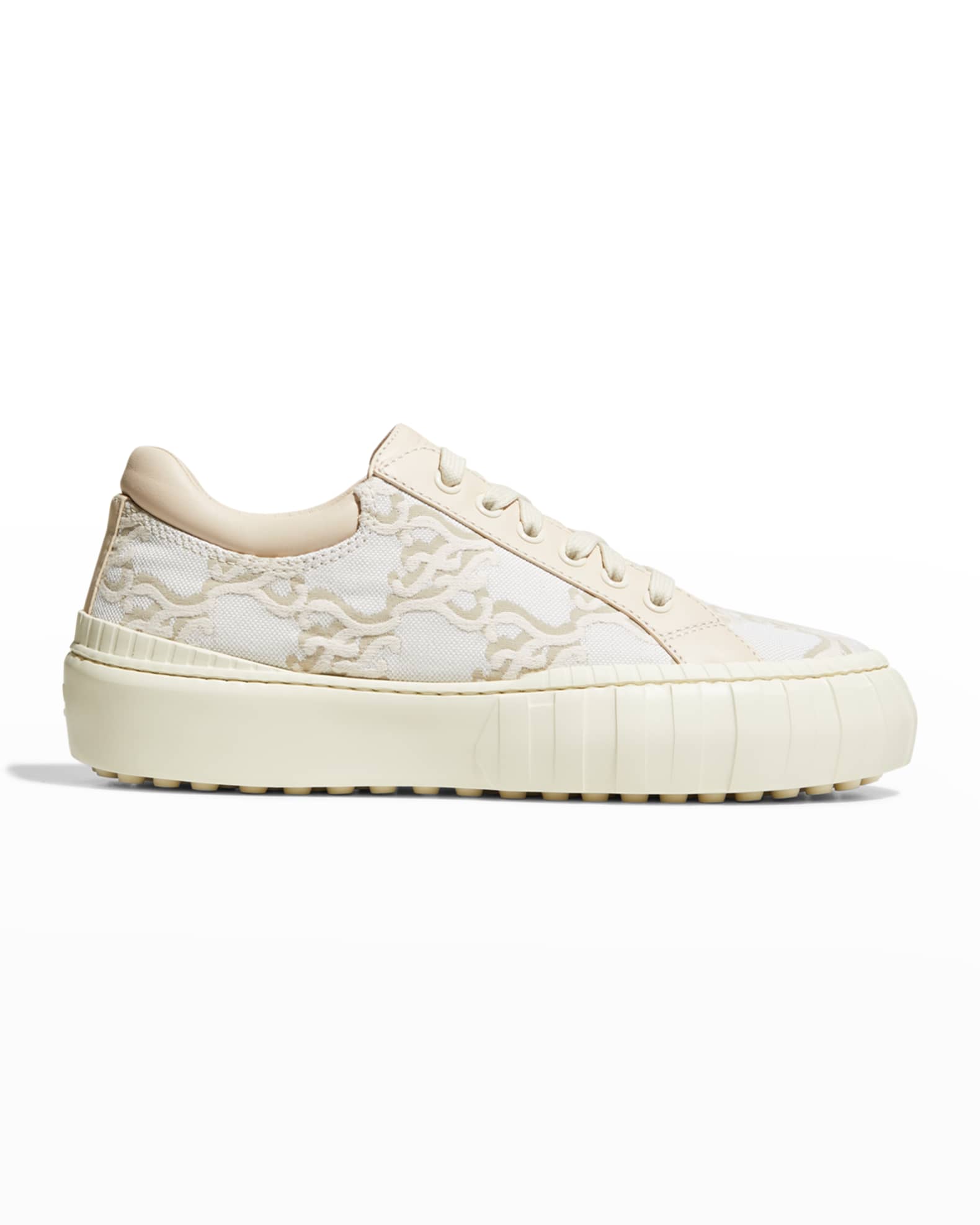 Fendi Canvas Logo Low-Top Tennis Sneakers | Neiman Marcus