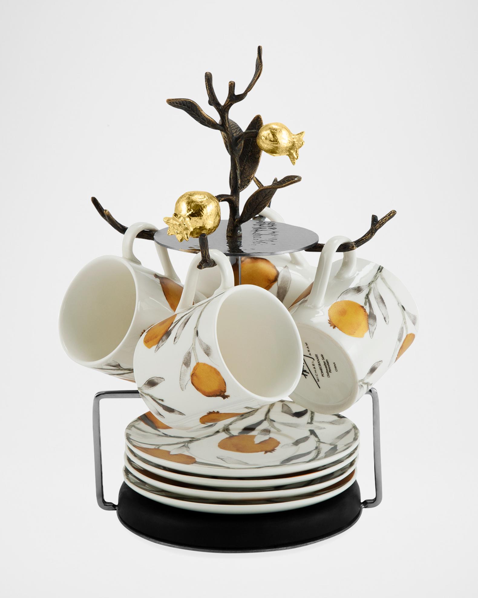 Michael Aram Pomegranate Demitasse Set with Stand | Neiman Marcus