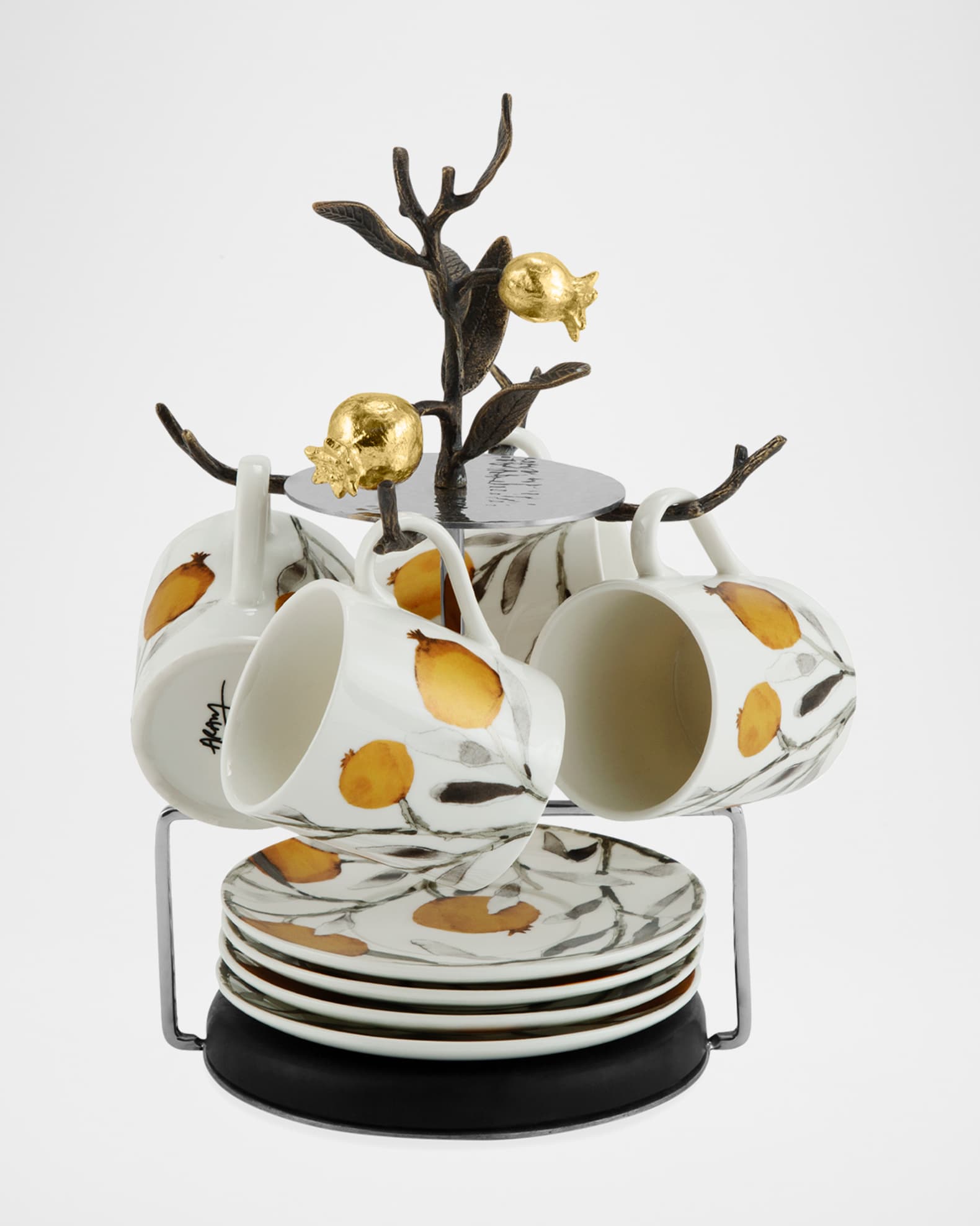 【極美品】Michael Aram　インテリア　果物入れ　菓子入れ　アンティーク Michael Aram Pomegranate Demitasse Set with Stand | Neiman Marcus