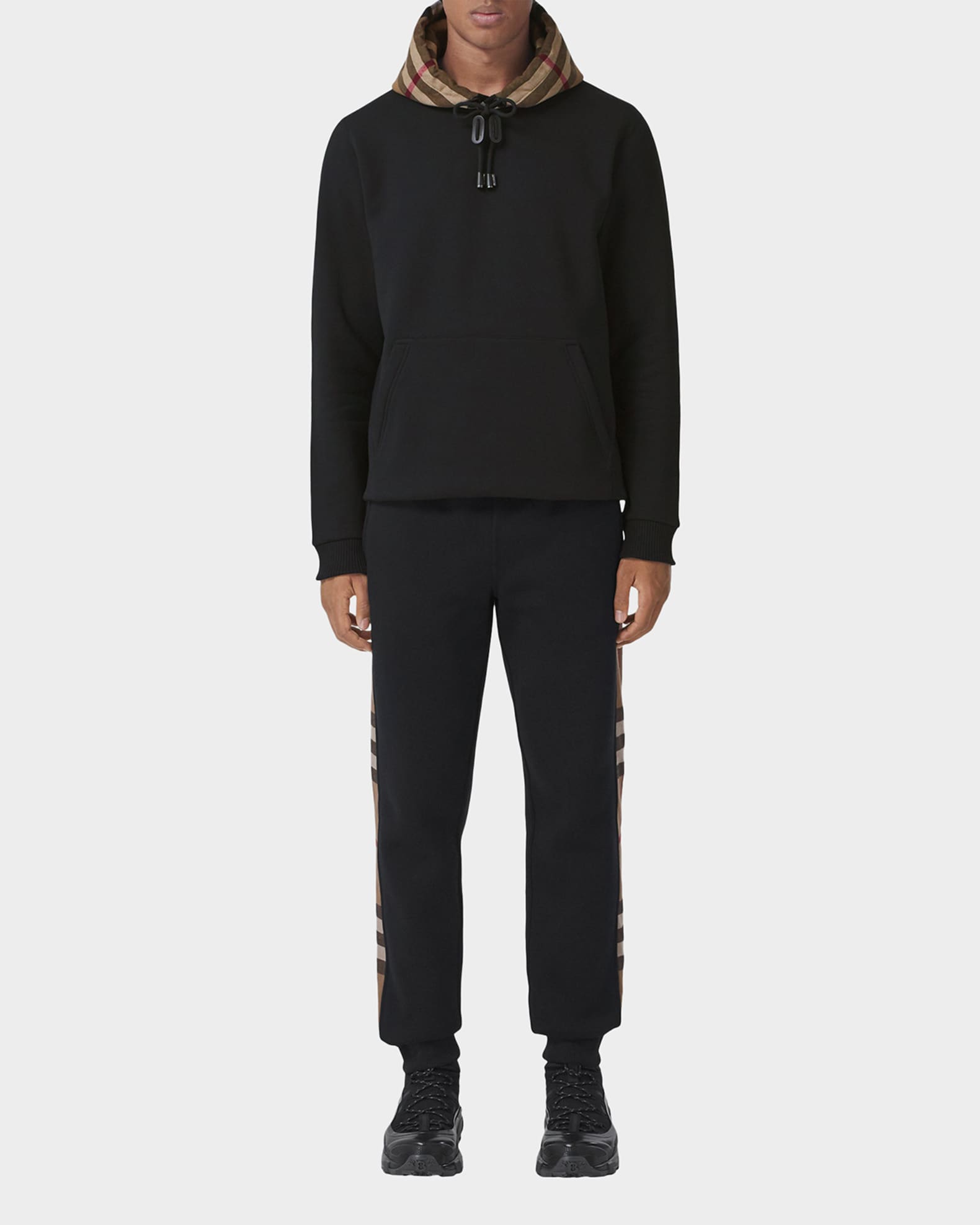 Men's Check-Hood Pullover Sweatshirt 1