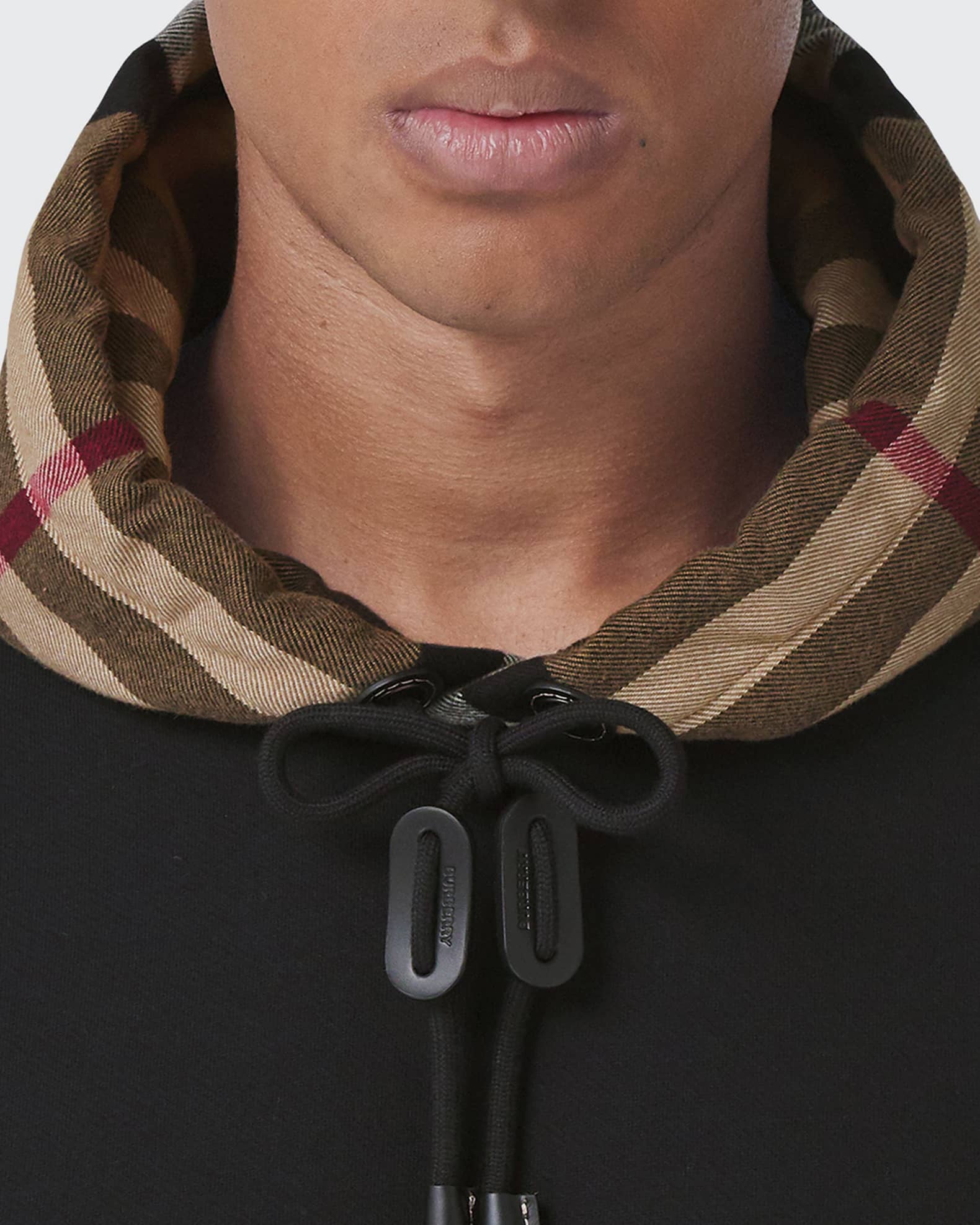 Burberry Men's Check-Hood Pullover Sweatshirt | Neiman Marcus