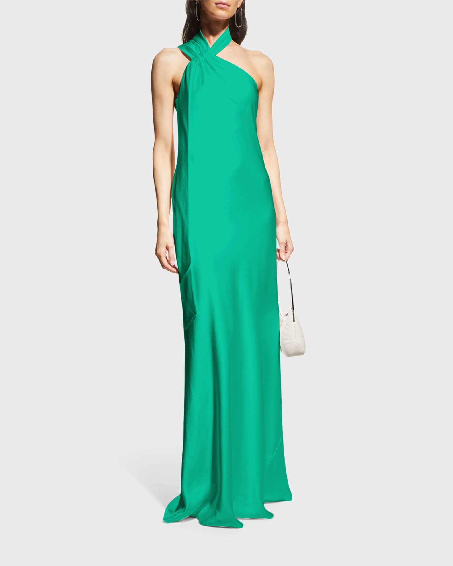 Galvan Ushuaia Halter Silk Slip Dress | Neiman Marcus