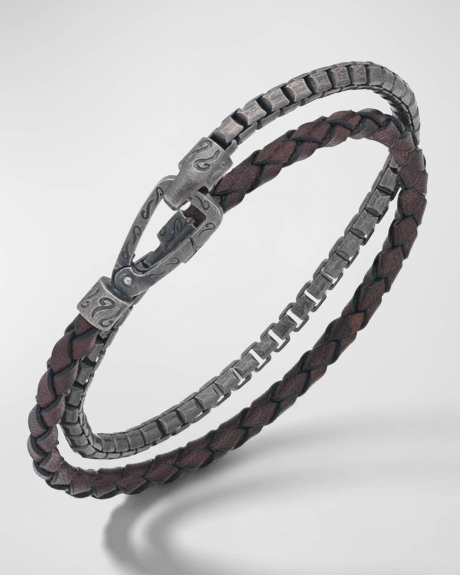 Chain & Jewel Shoulder Bag - Brown, Jasper Handle