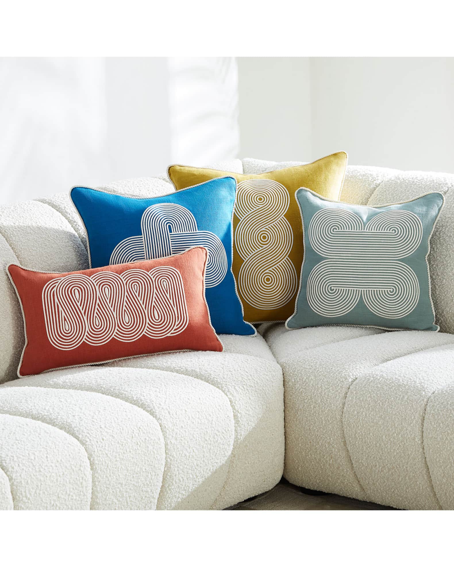Jonathan Adler Pompidou Loops Pillow, Ochre Neiman Marcus