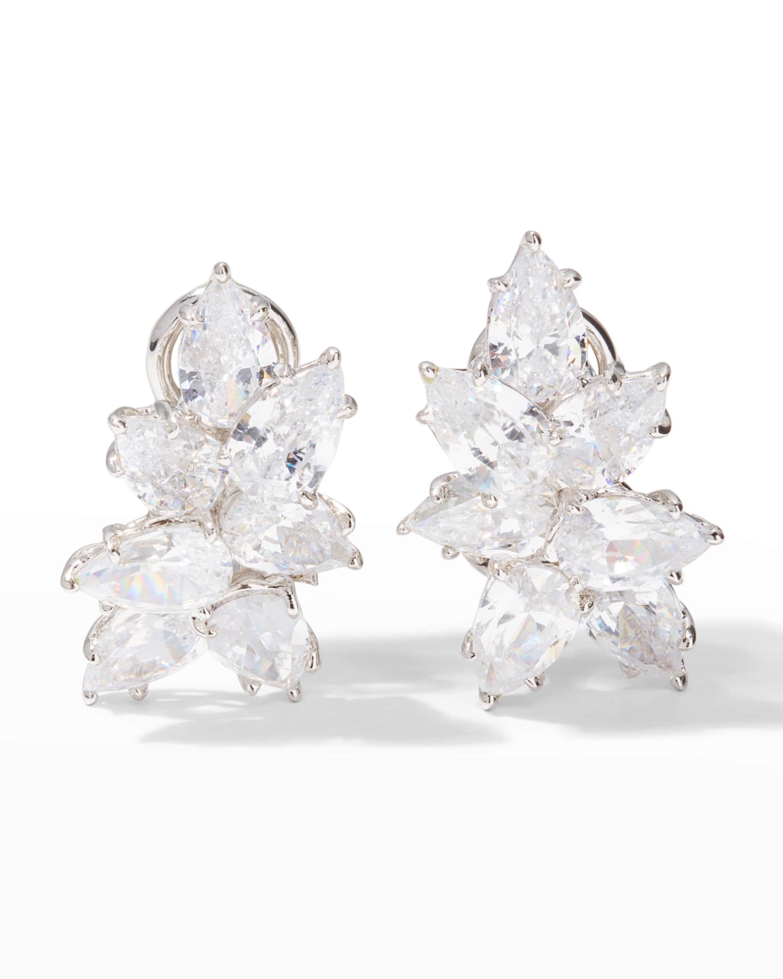 Fantasia by DeSerio Small Cluster Cubic Zirconia Earrings Neiman Marcus