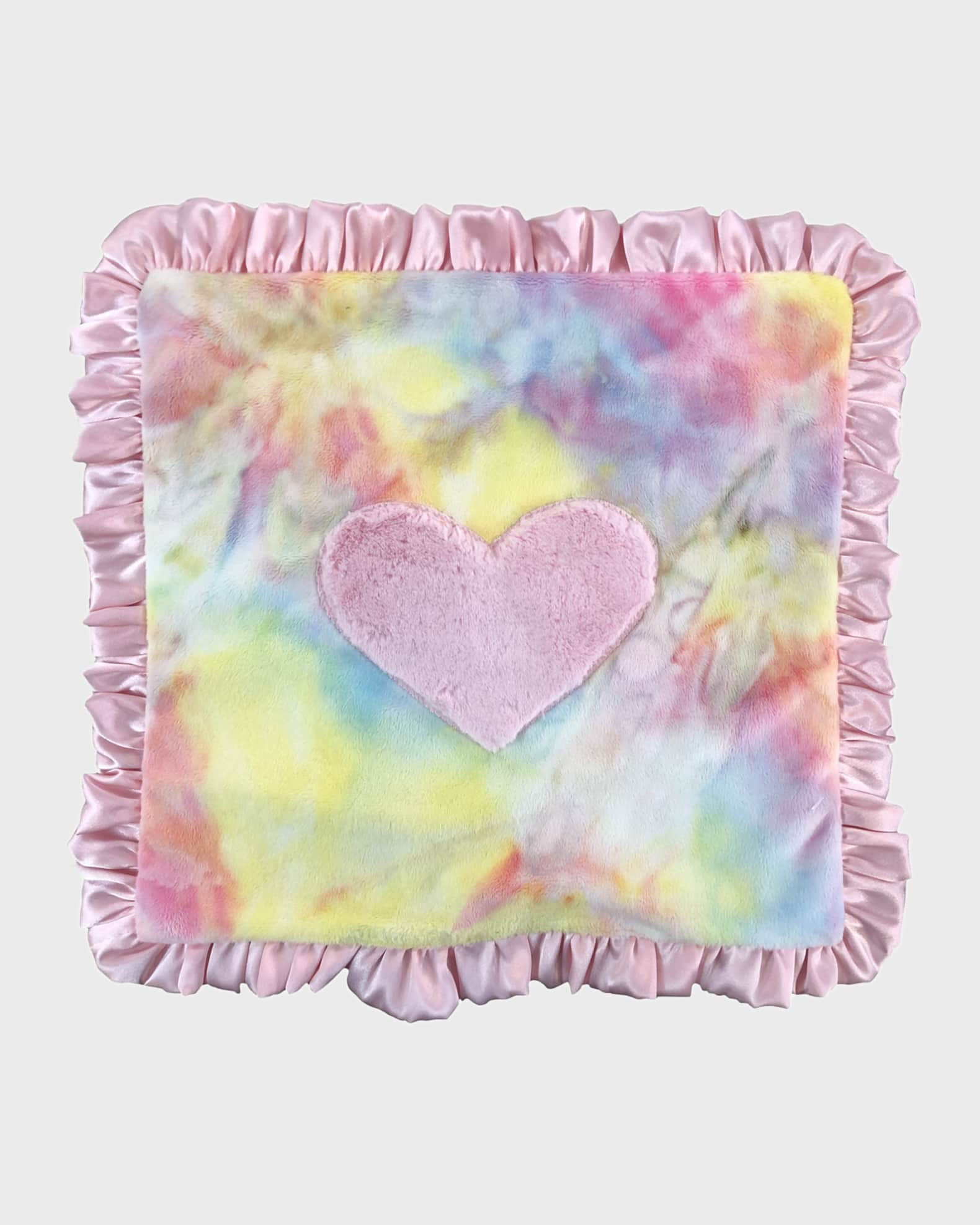 Tie-Dye Heart Satin-Trim Baby Blanket 0