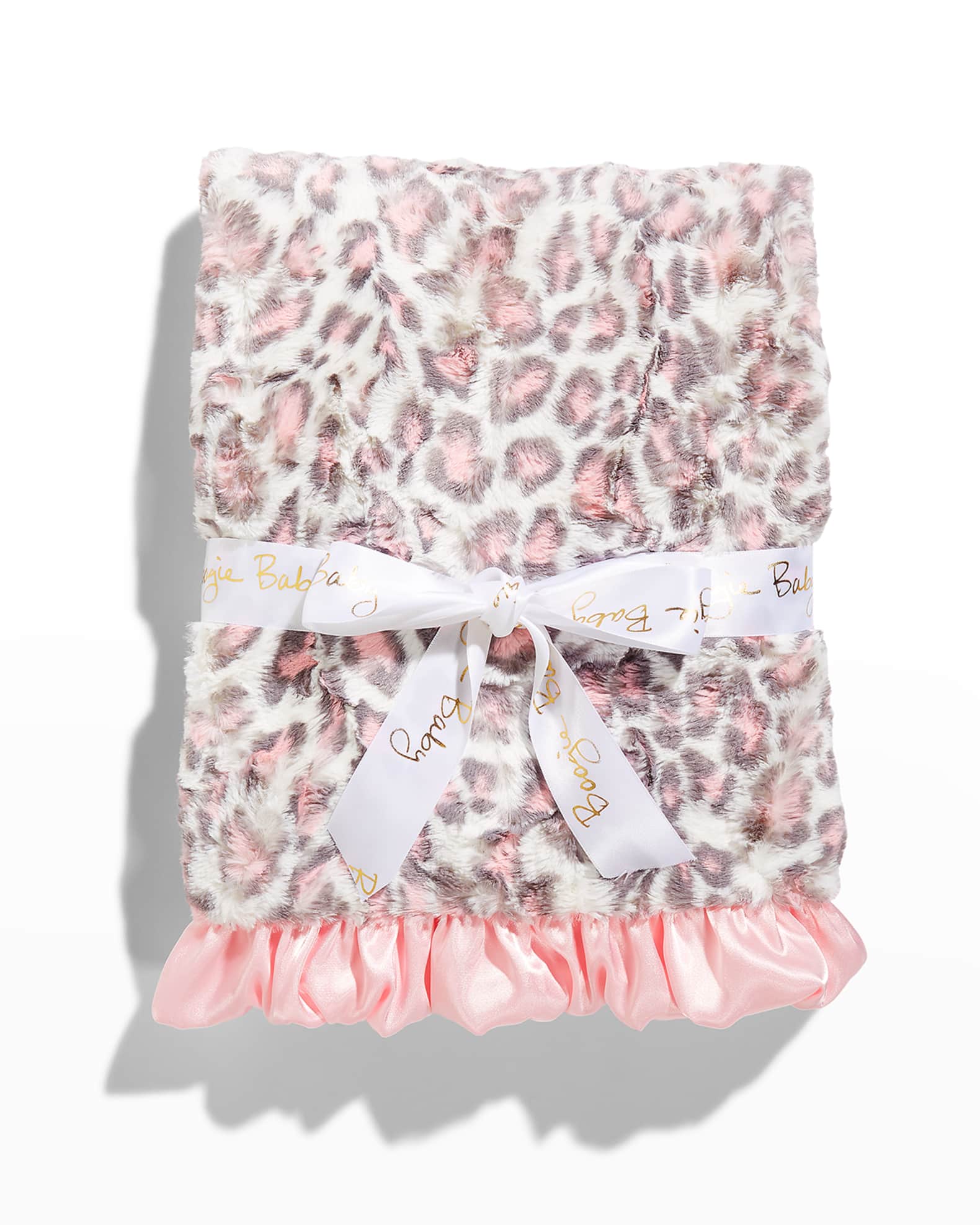 Leopard-Print Satin Baby Blanket 1