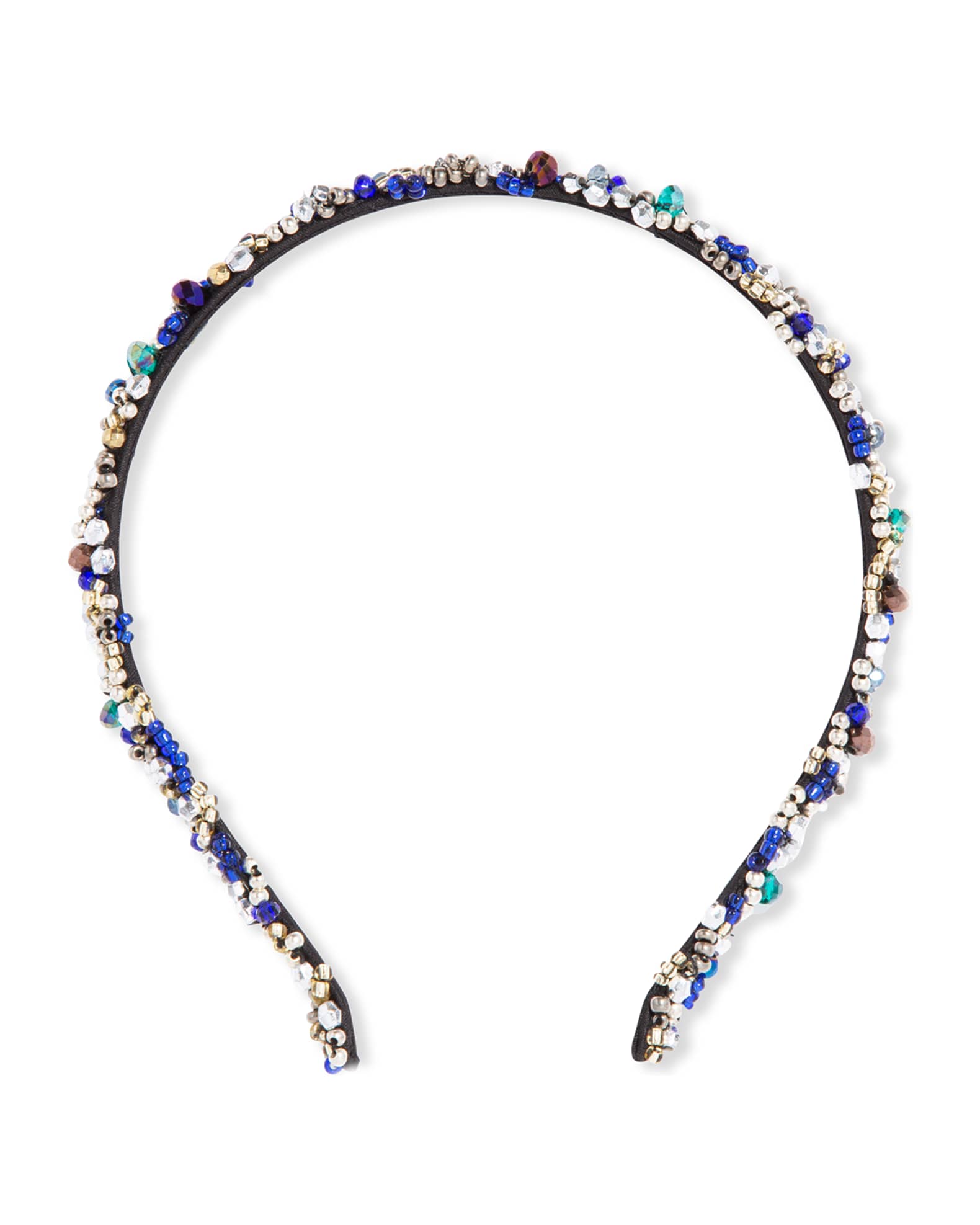 Positano Multicolor Beaded Skinny Headband  1