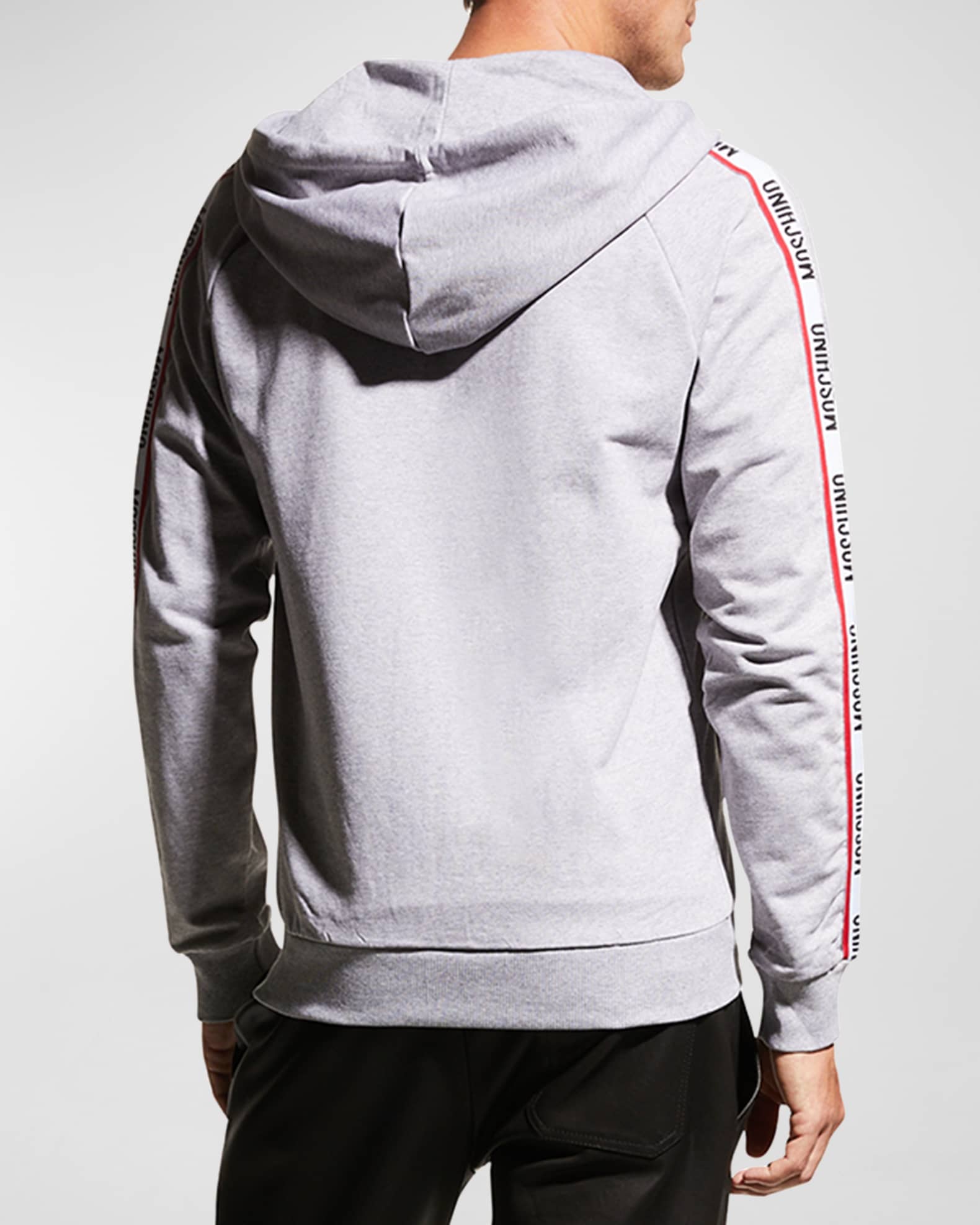 Moschino Men s Logo Tape Zip Hoodie Neiman Marcus