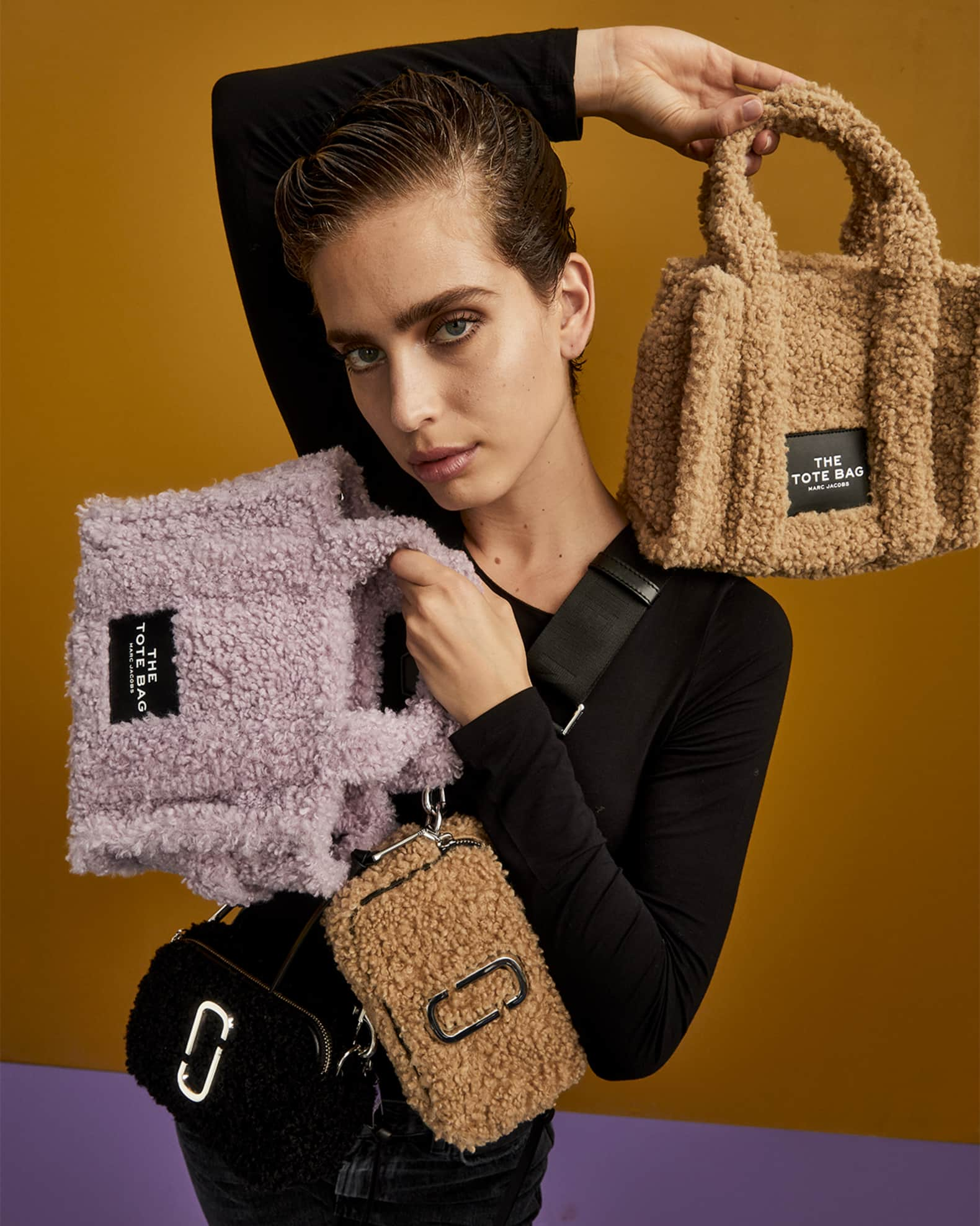 The Teddy Mini Tote Bag in Black - Marc Jacobs