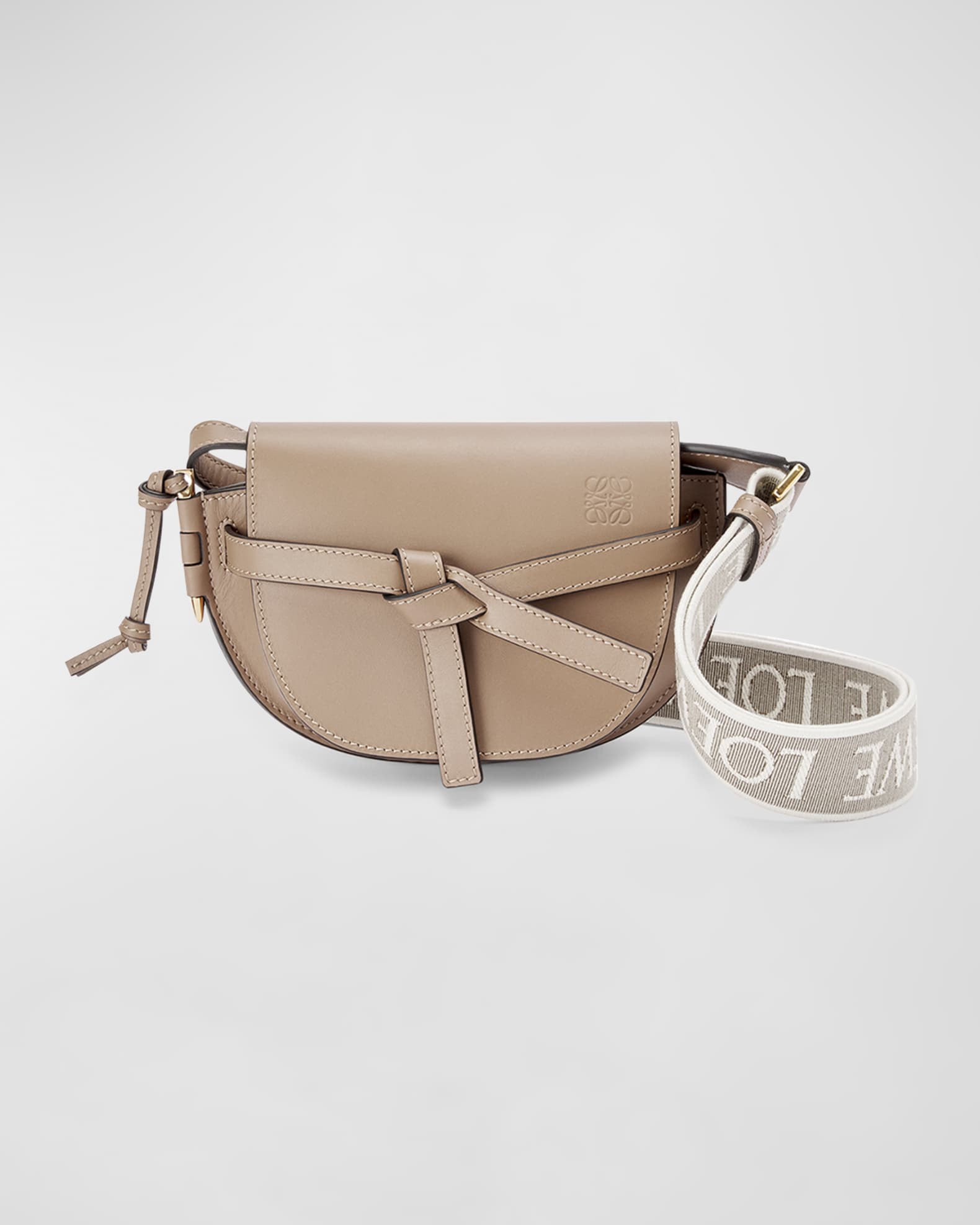Loewe Gate Dual Mini Crossbody Bag in Leather with Jacquard Strap