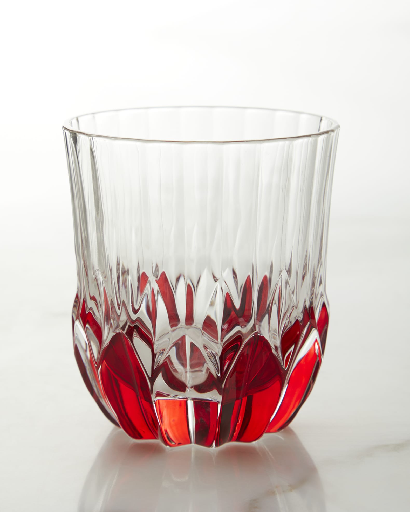 Neiman Marcus Red Double-Old Fashioned Glasses, Set of 4
