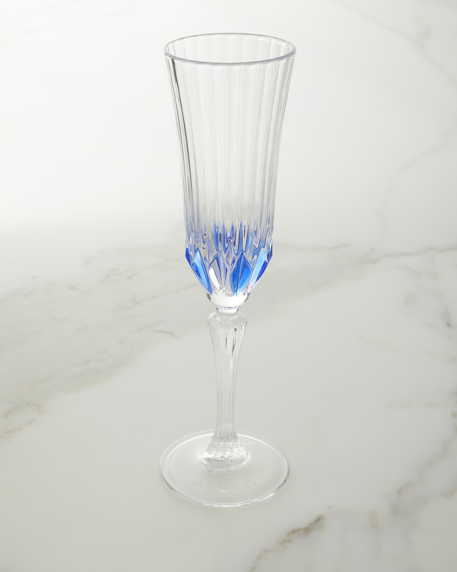 Blue Champagne Flute Glasses, Set of 4 0