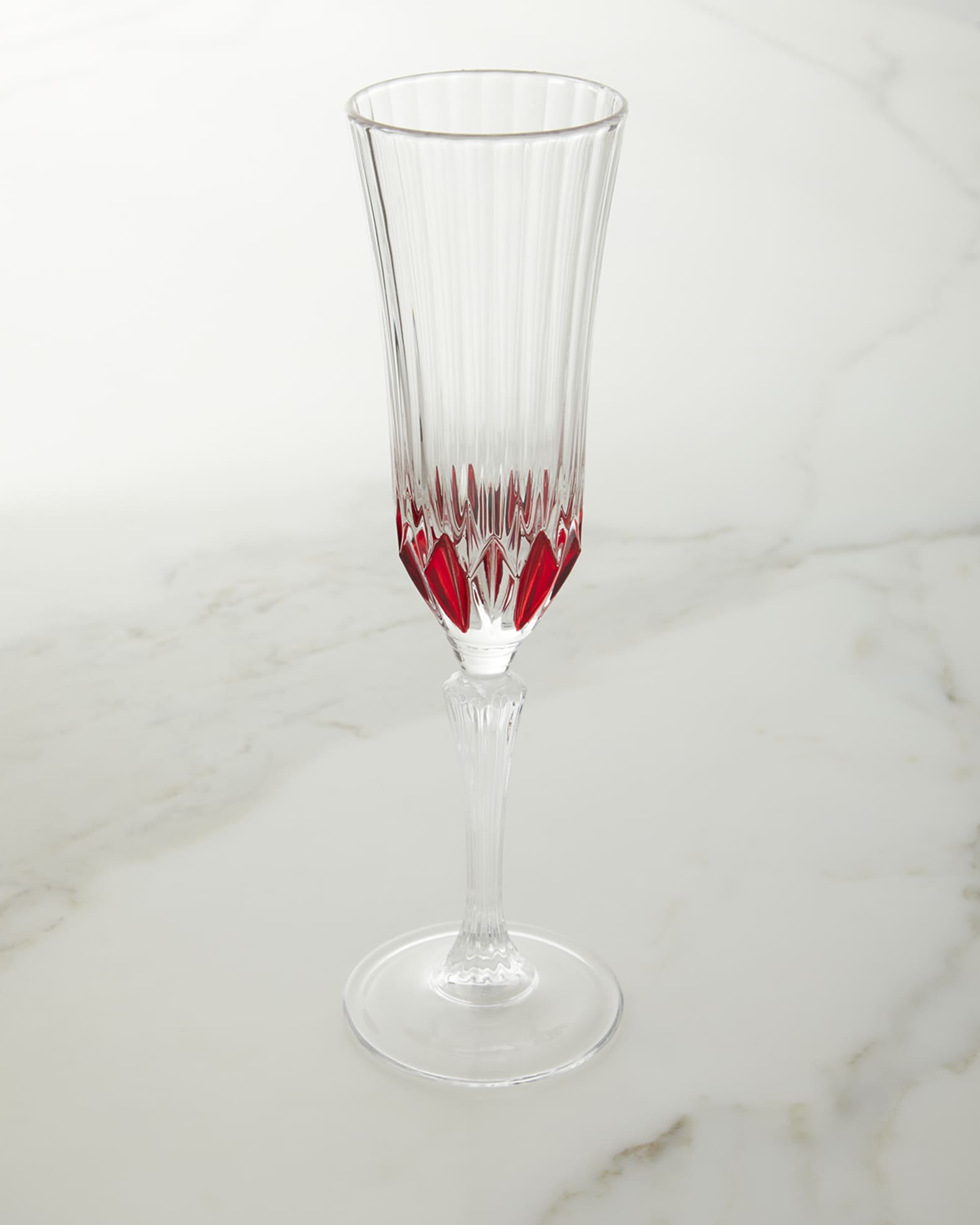 Red Champagne Flute Glasses, Set of 4 0