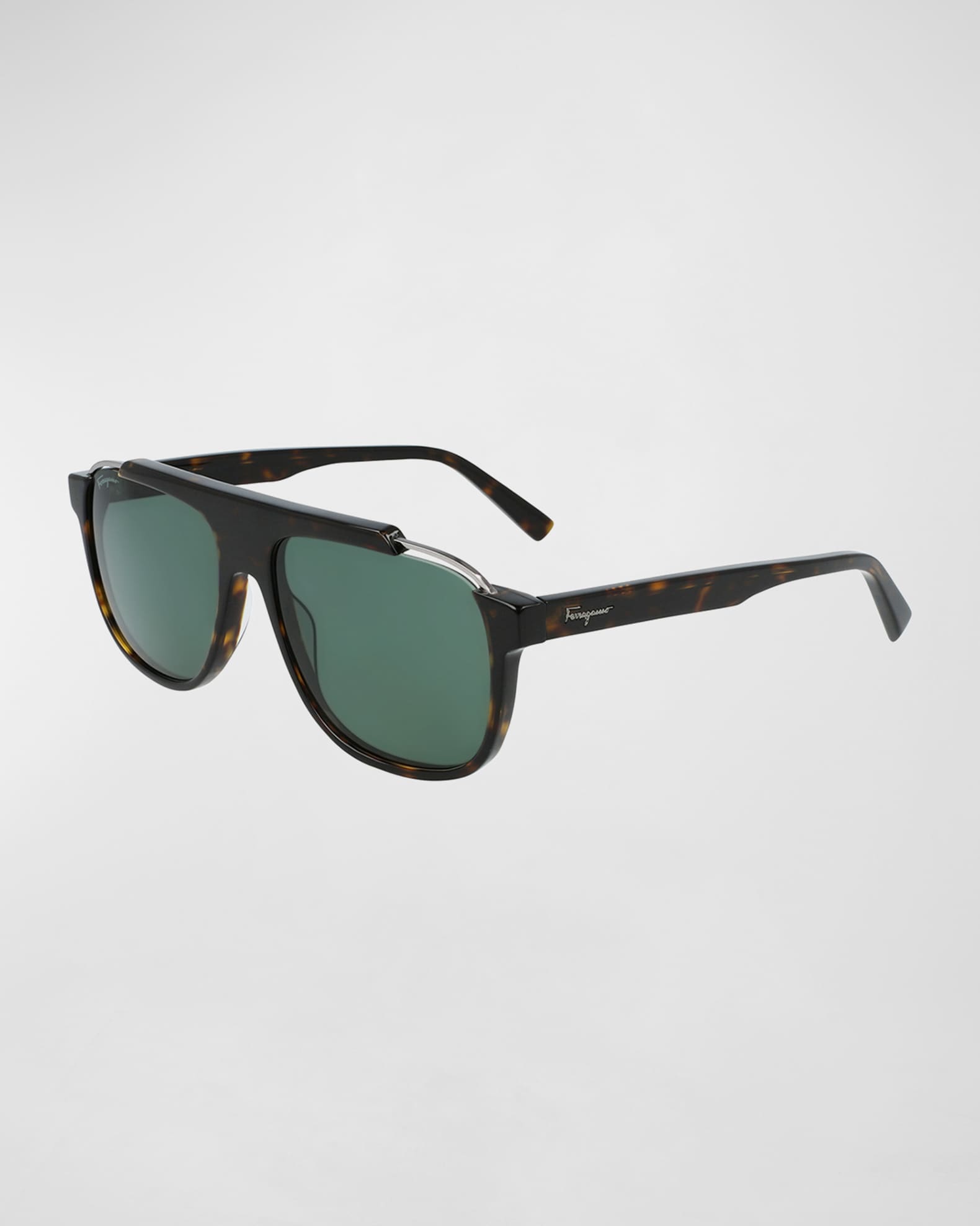 Ferragamo Men's Flat-Top Aviator Sunglasses | Neiman Marcus